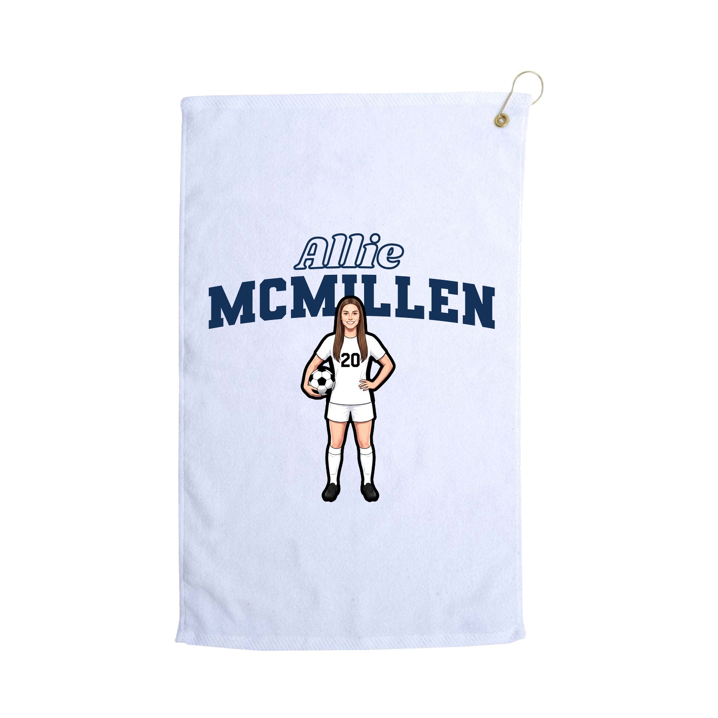 Golf Towel — Name Arch in White