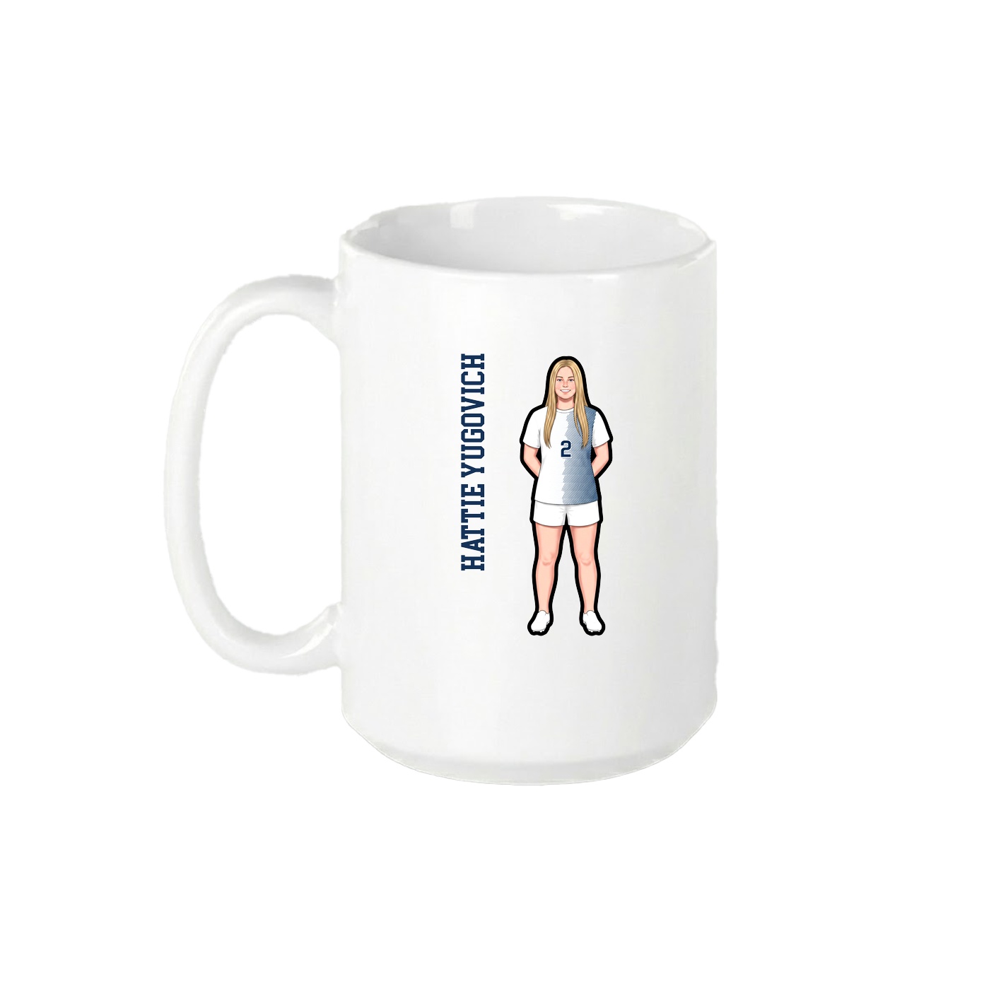 15oz Coffee Mug — Name Vertical in White