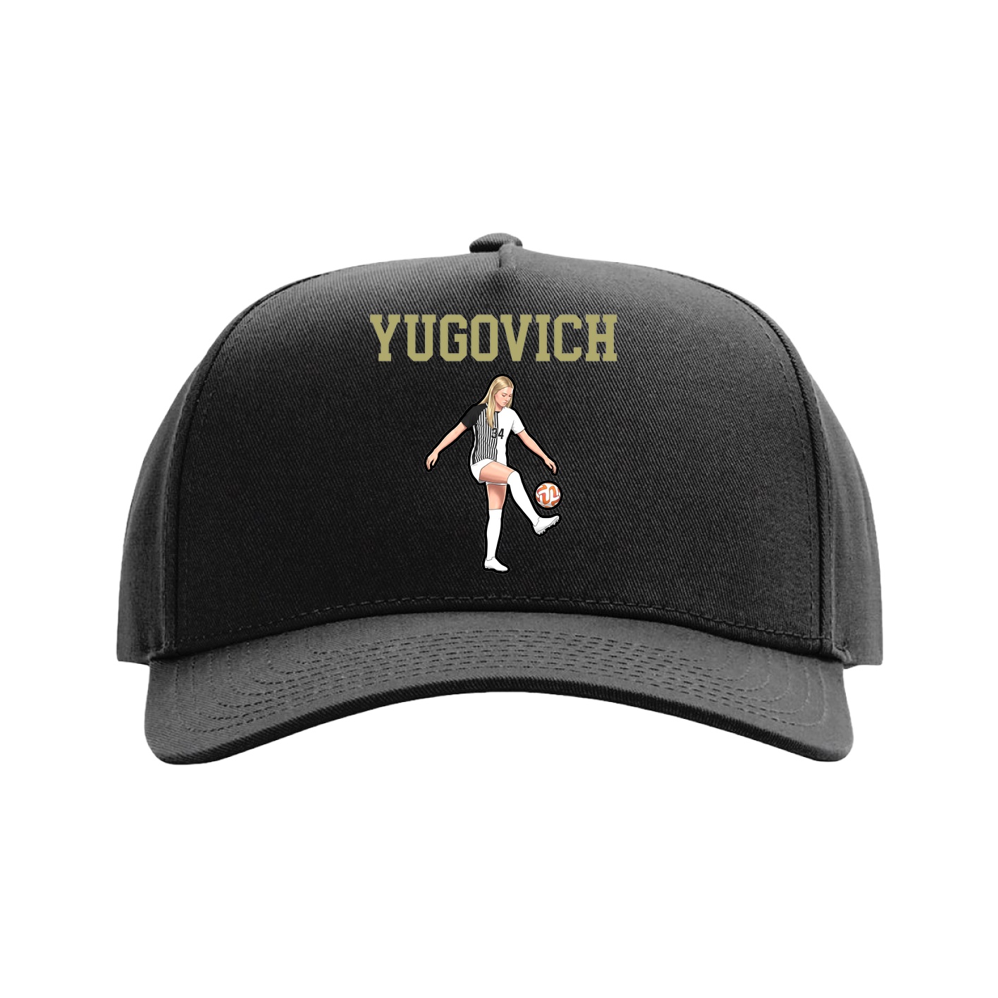 Full Fabric Five-Panel Champ Cap — Shirsey in Black