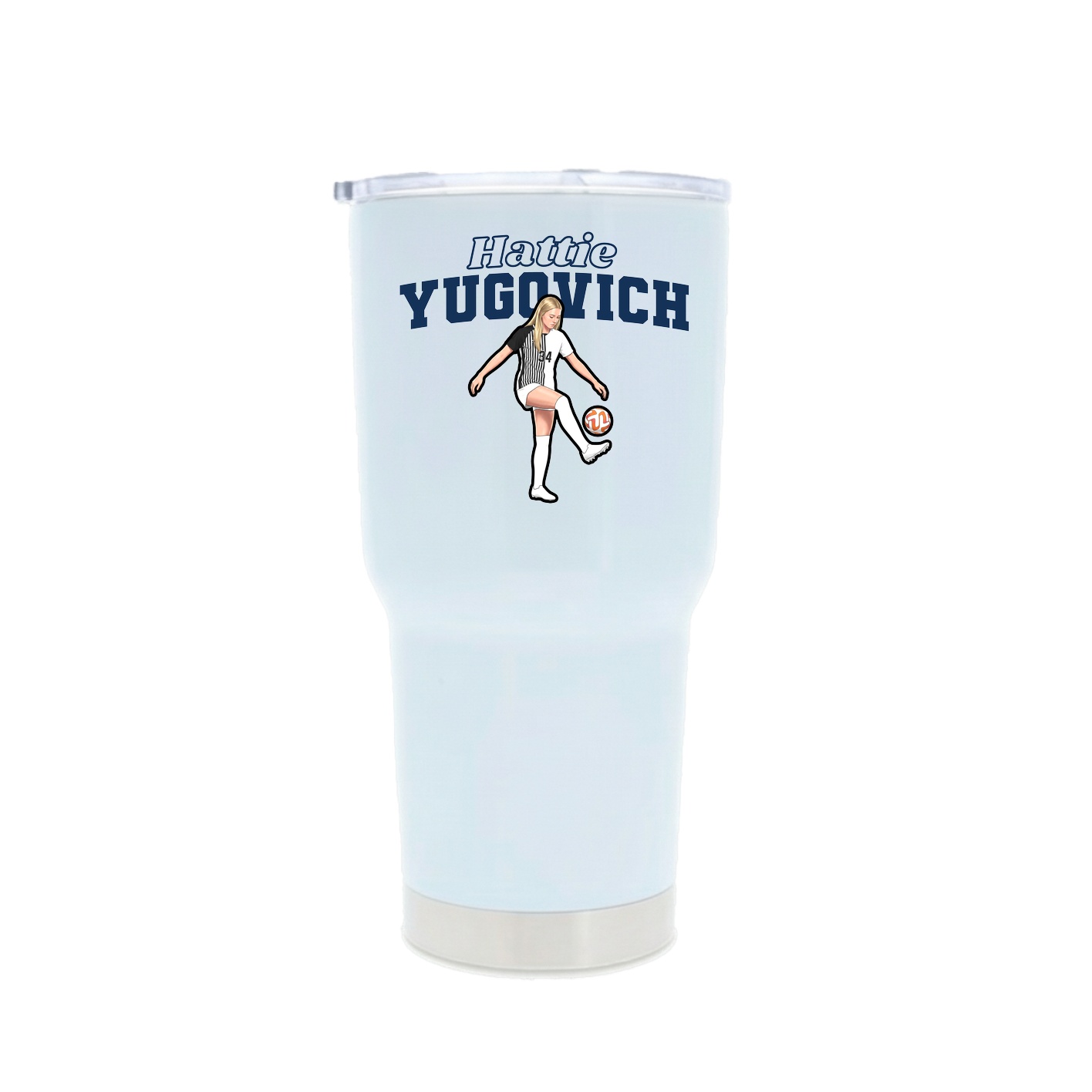 30oz Stainless Steel Tumbler — Name Arch in White