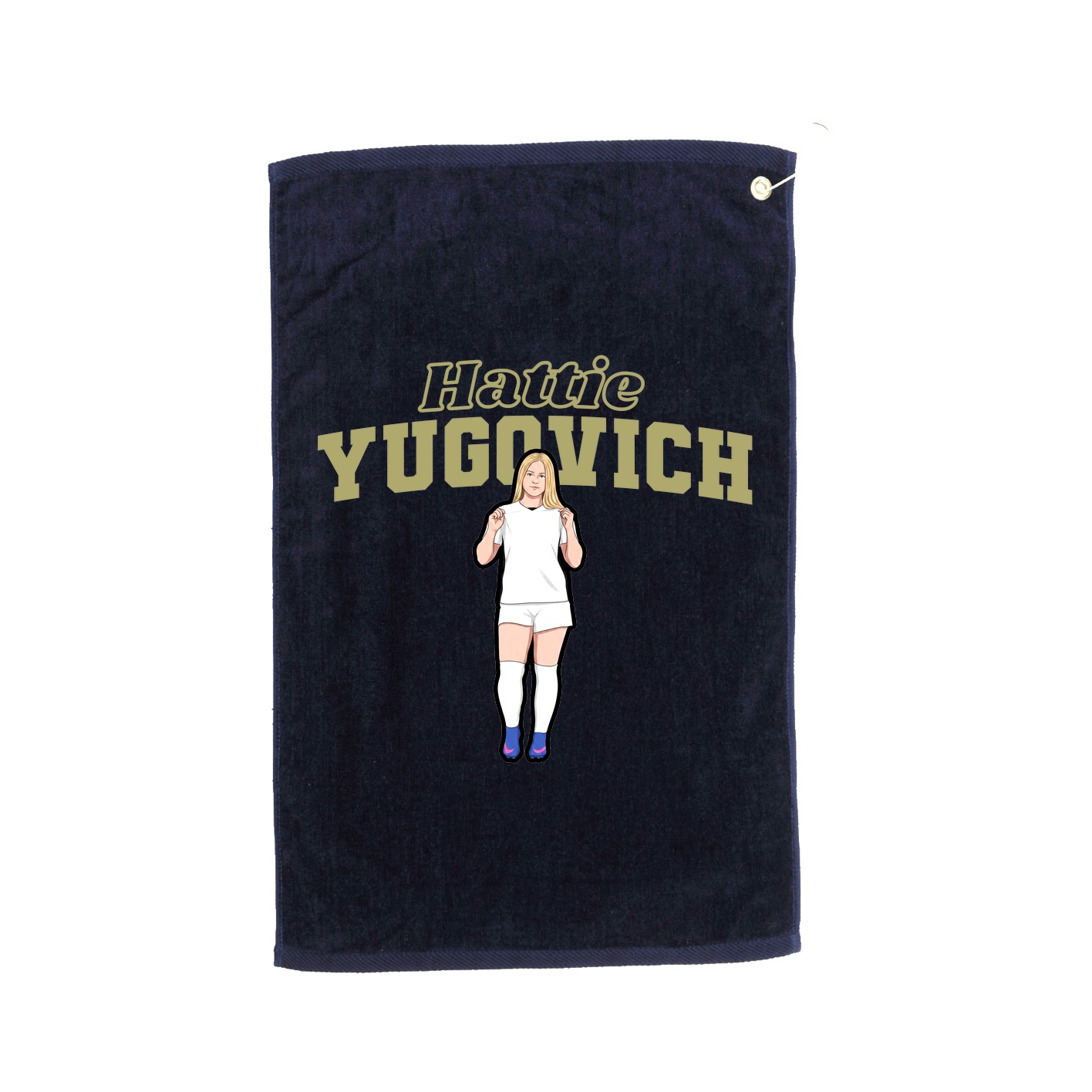 Golf Towel — Name Arch in Navy