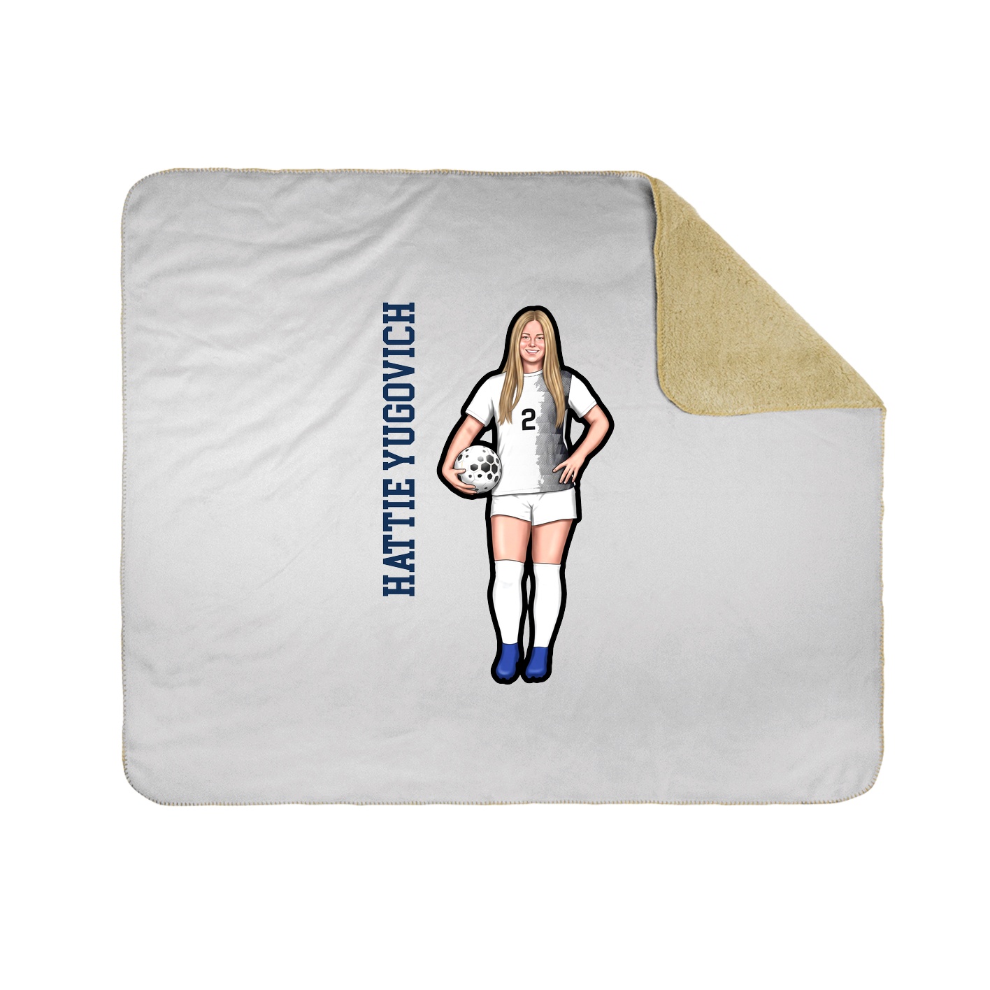 Throw Blanket — Name Vertical in White
