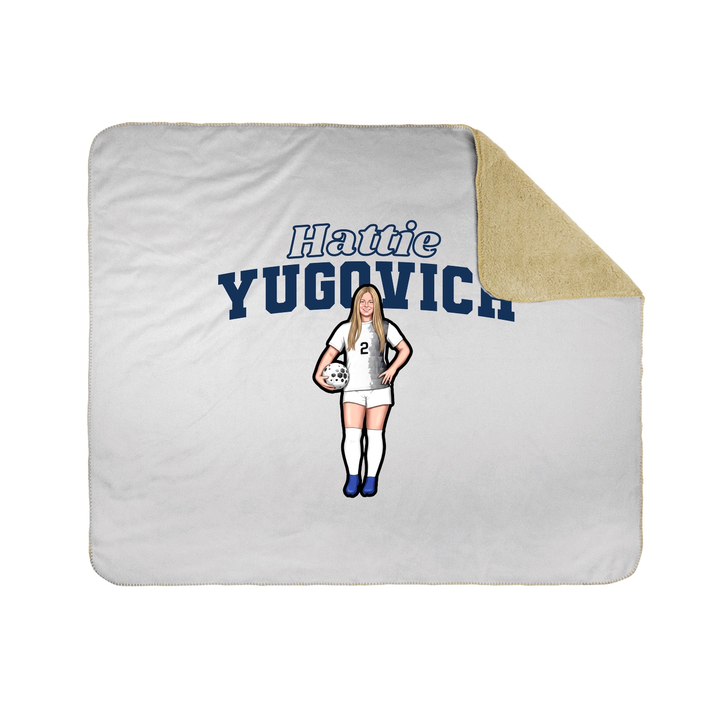 Throw Blanket — Name Arch in White