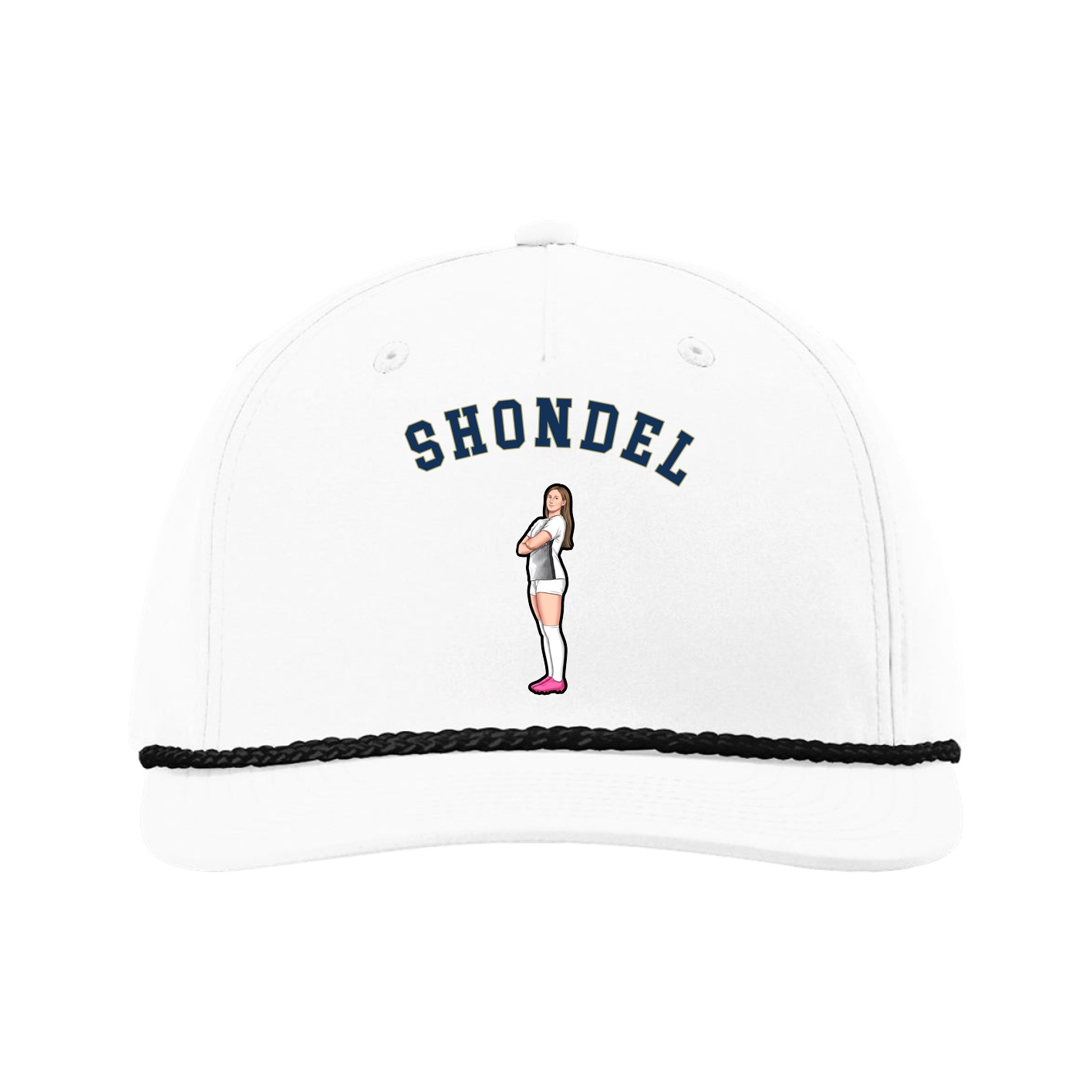 Five-Panel Classic Rope Cap — Shirsey Arch in White