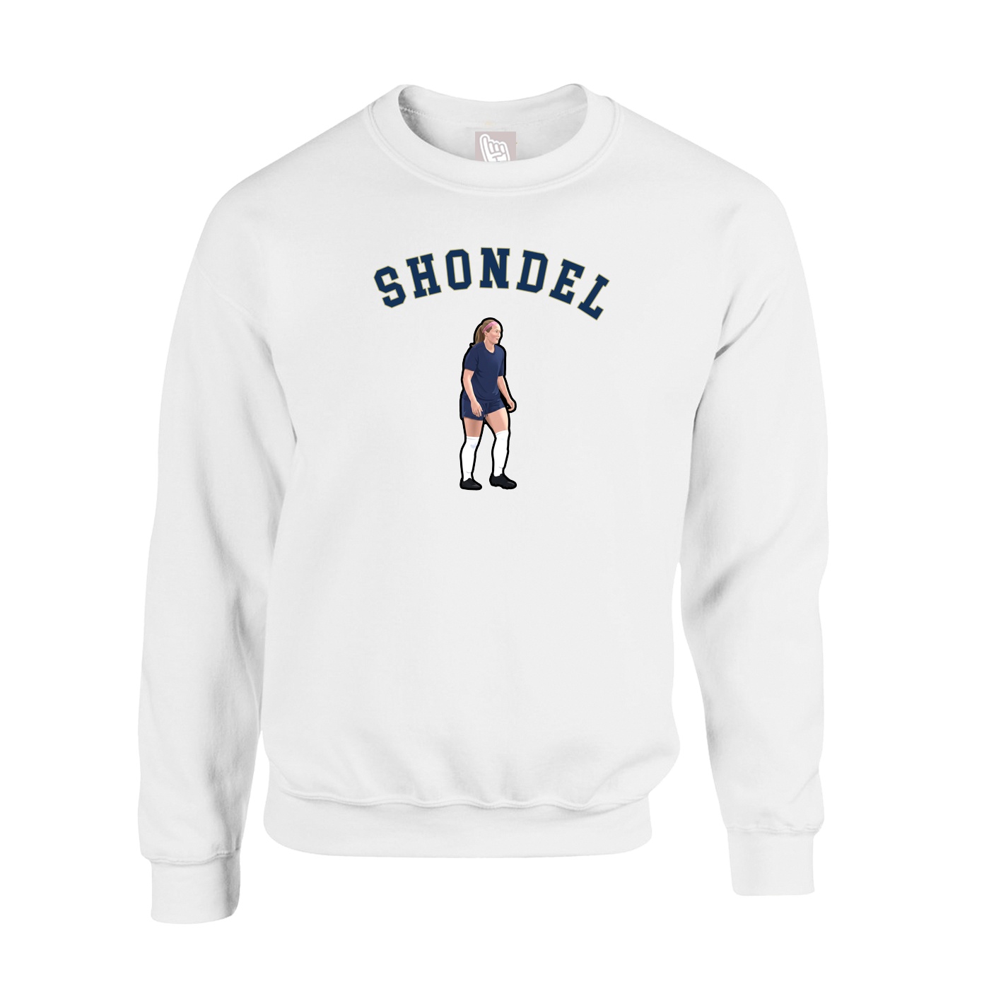 Fleece Crew — Shirsey Arch in White