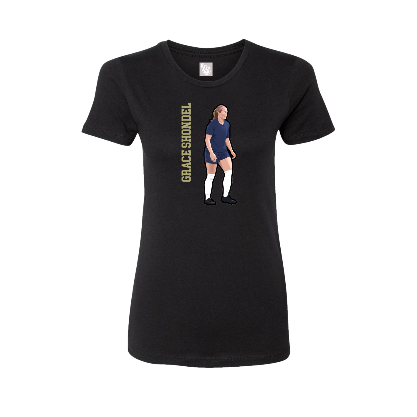 Fitted Women's Tee — Name Vertical in Black