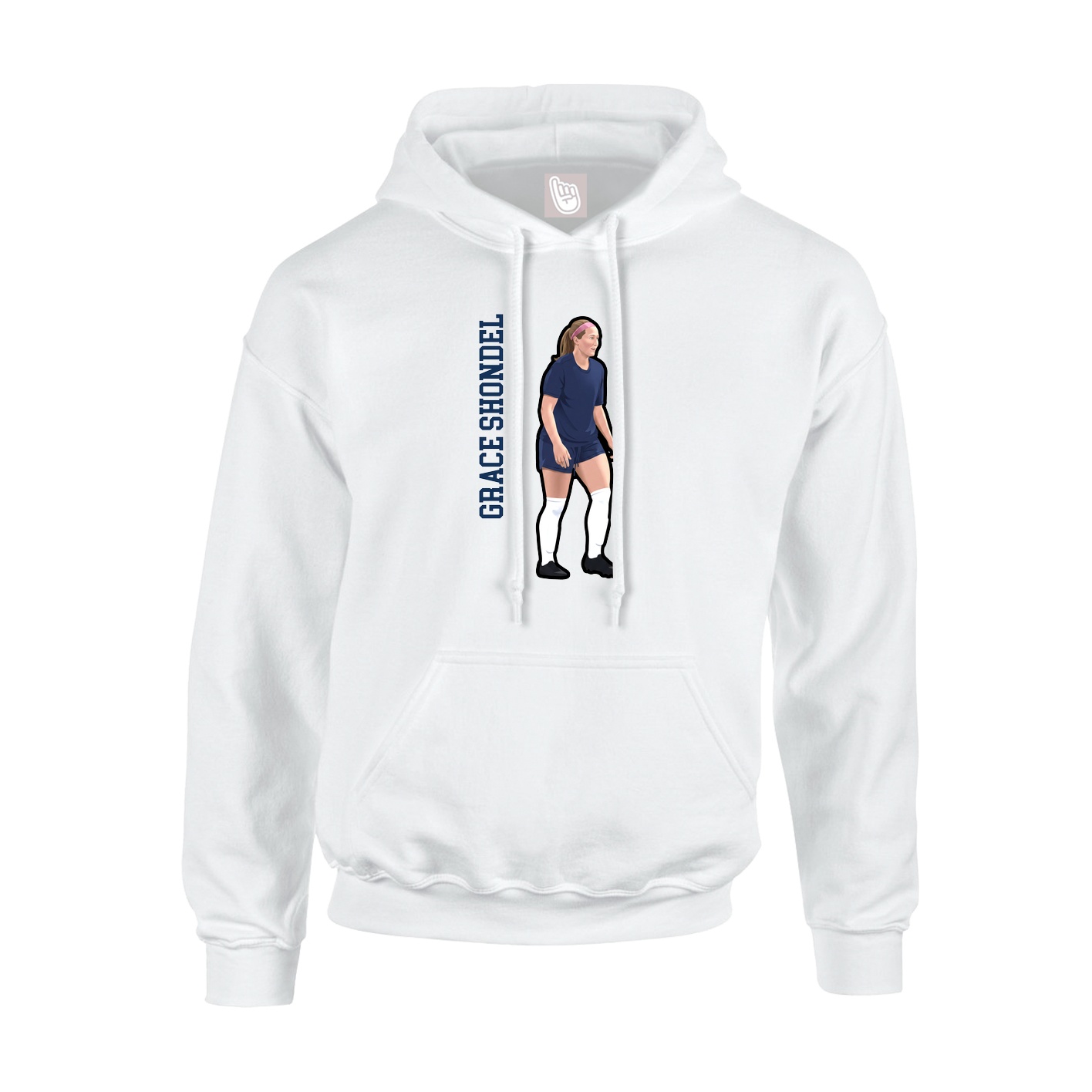 Hoodie — Name Vertical in White