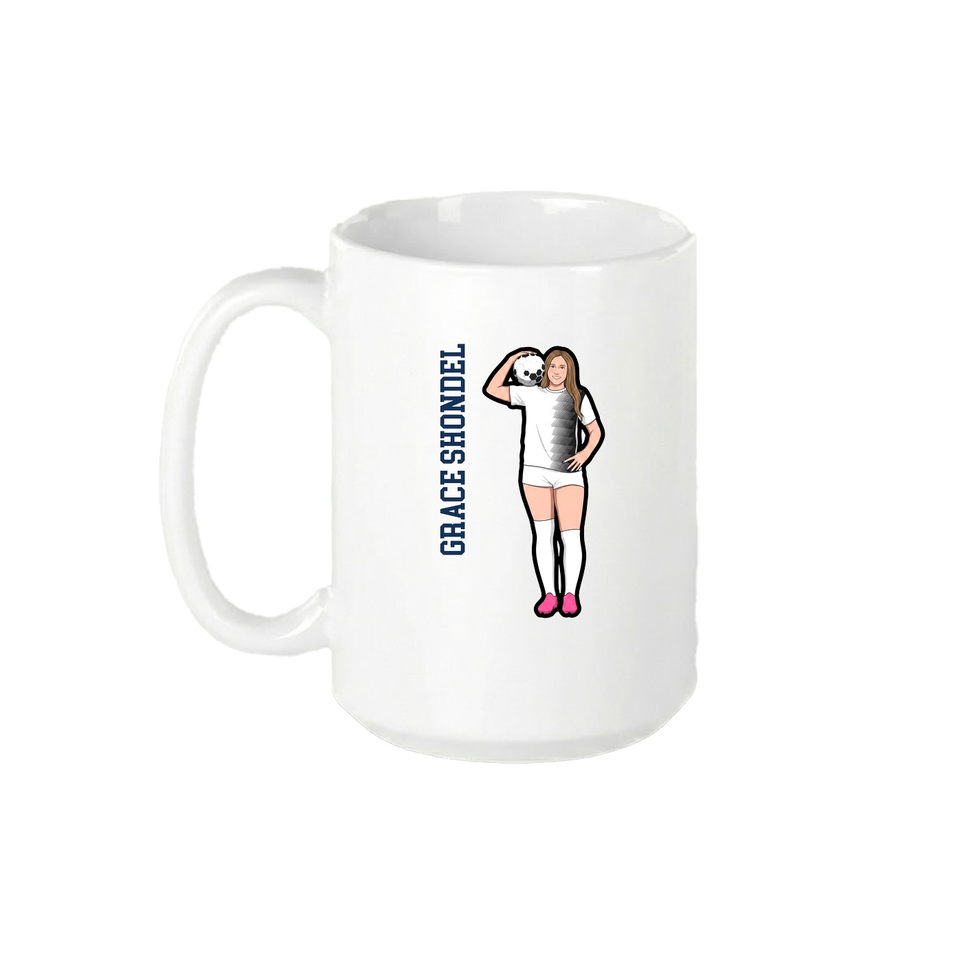 15oz Coffee Mug — Name Vertical in White