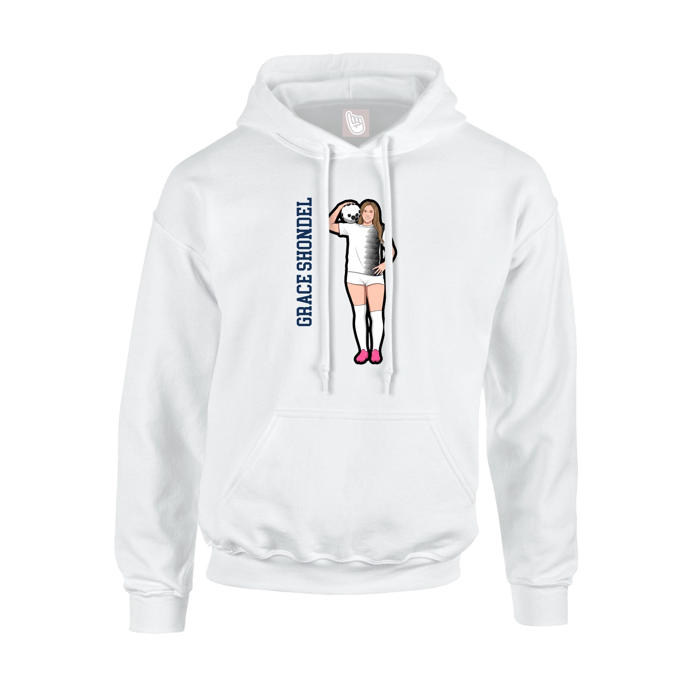 Youth Hoodie — Name Vertical in White