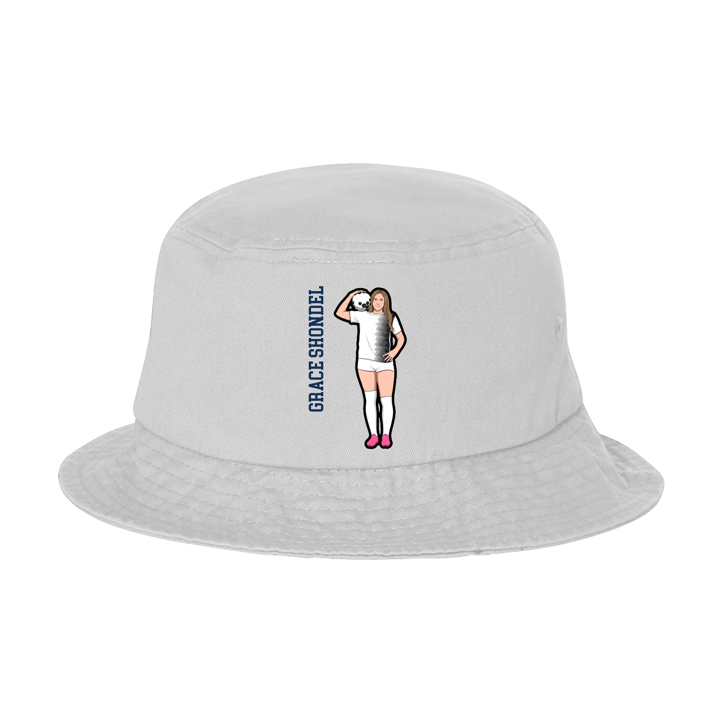 Bucket Cap — Name Vertical in White