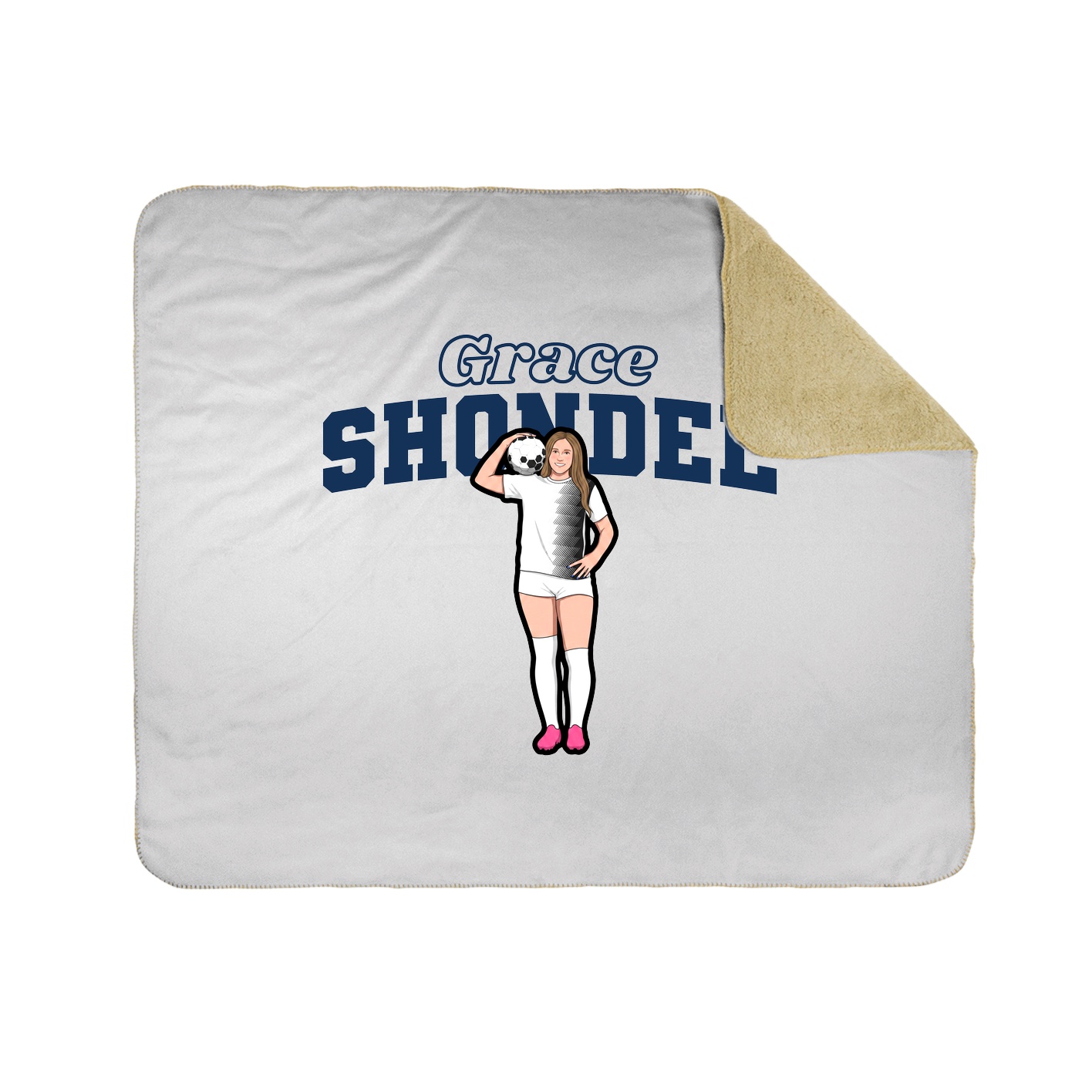 Throw Blanket — Name Arch in White