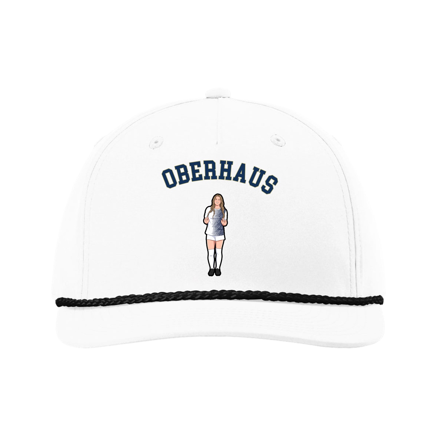 Five-Panel Classic Rope Cap — Shirsey Arch in White