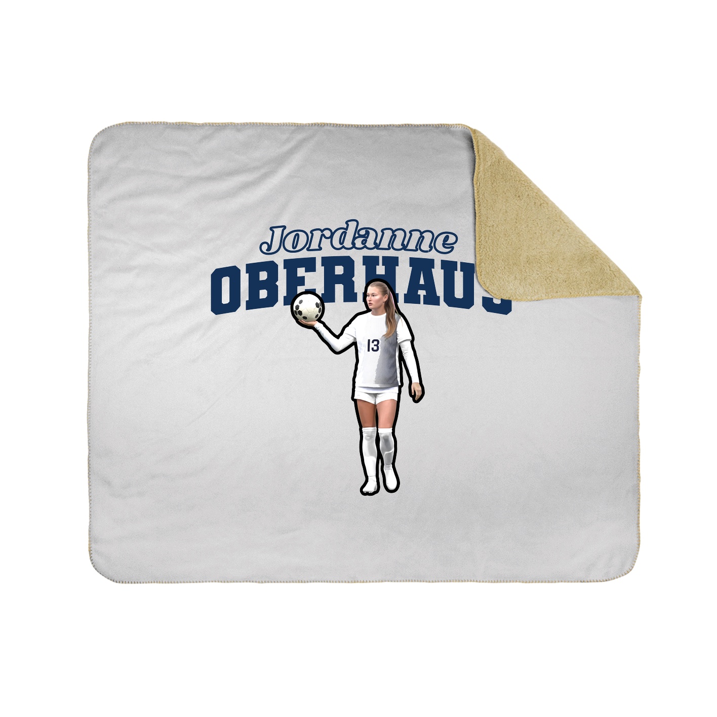 Throw Blanket — Name Arch in White