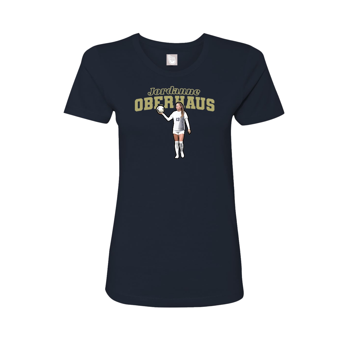 Fitted Women's Tee — Name Arch in Navy