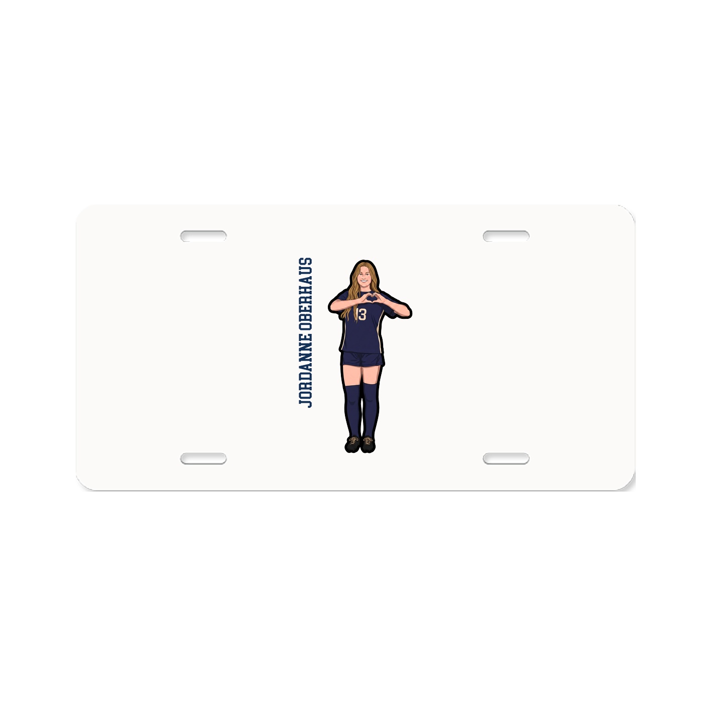 License Plate — Name Vertical in Classic