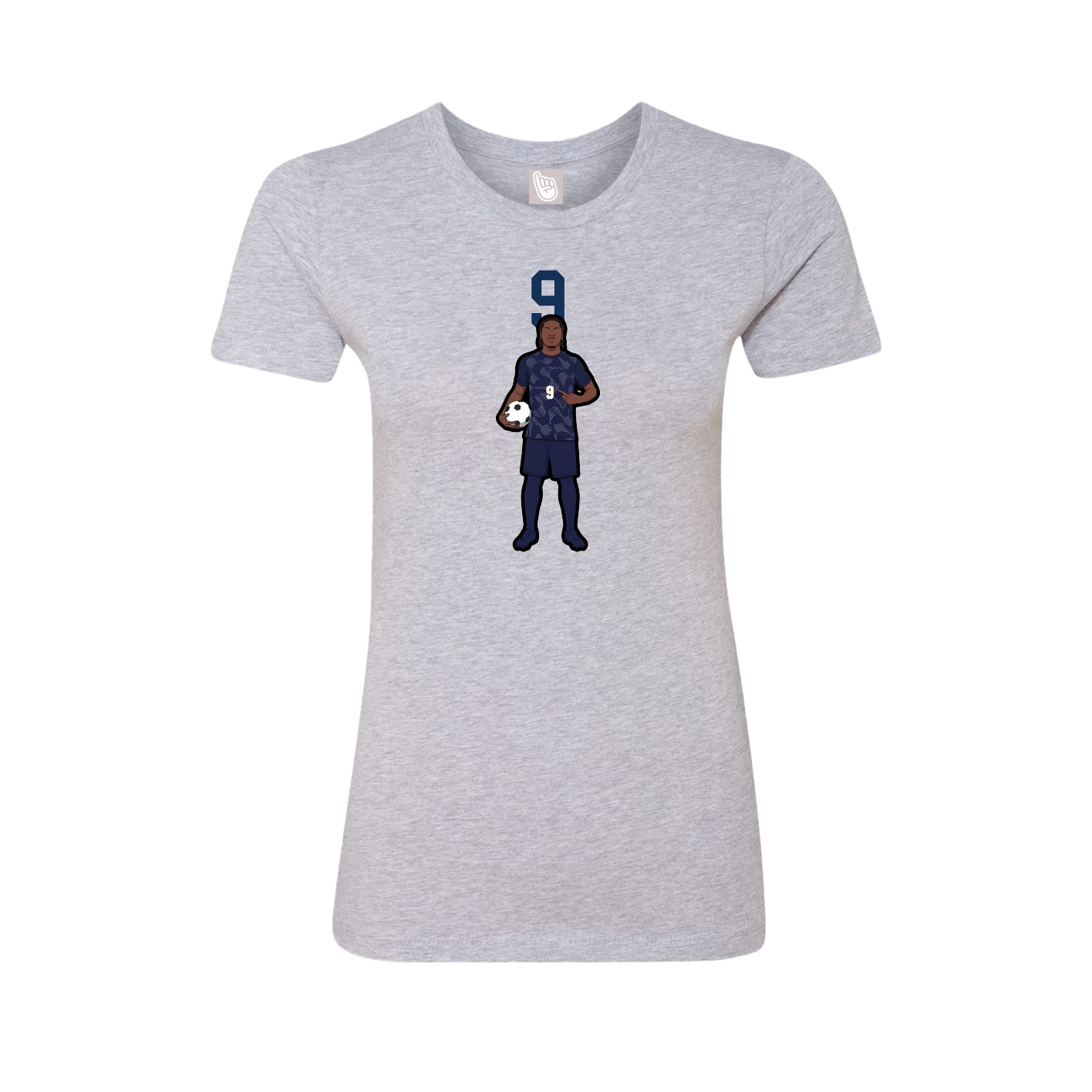Fitted Women's Tee — Number Top in Grey