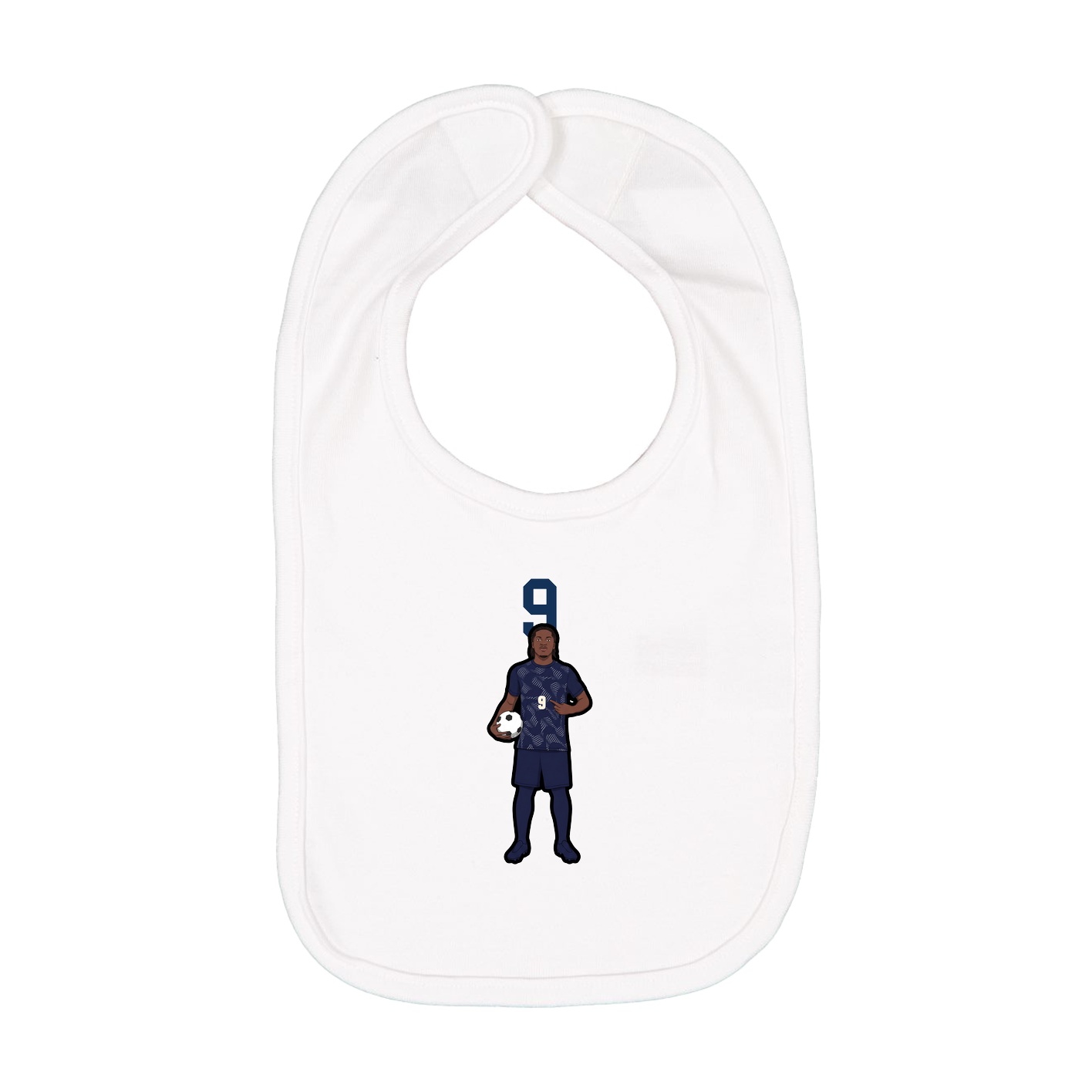 Infant Bib — Number Top in White