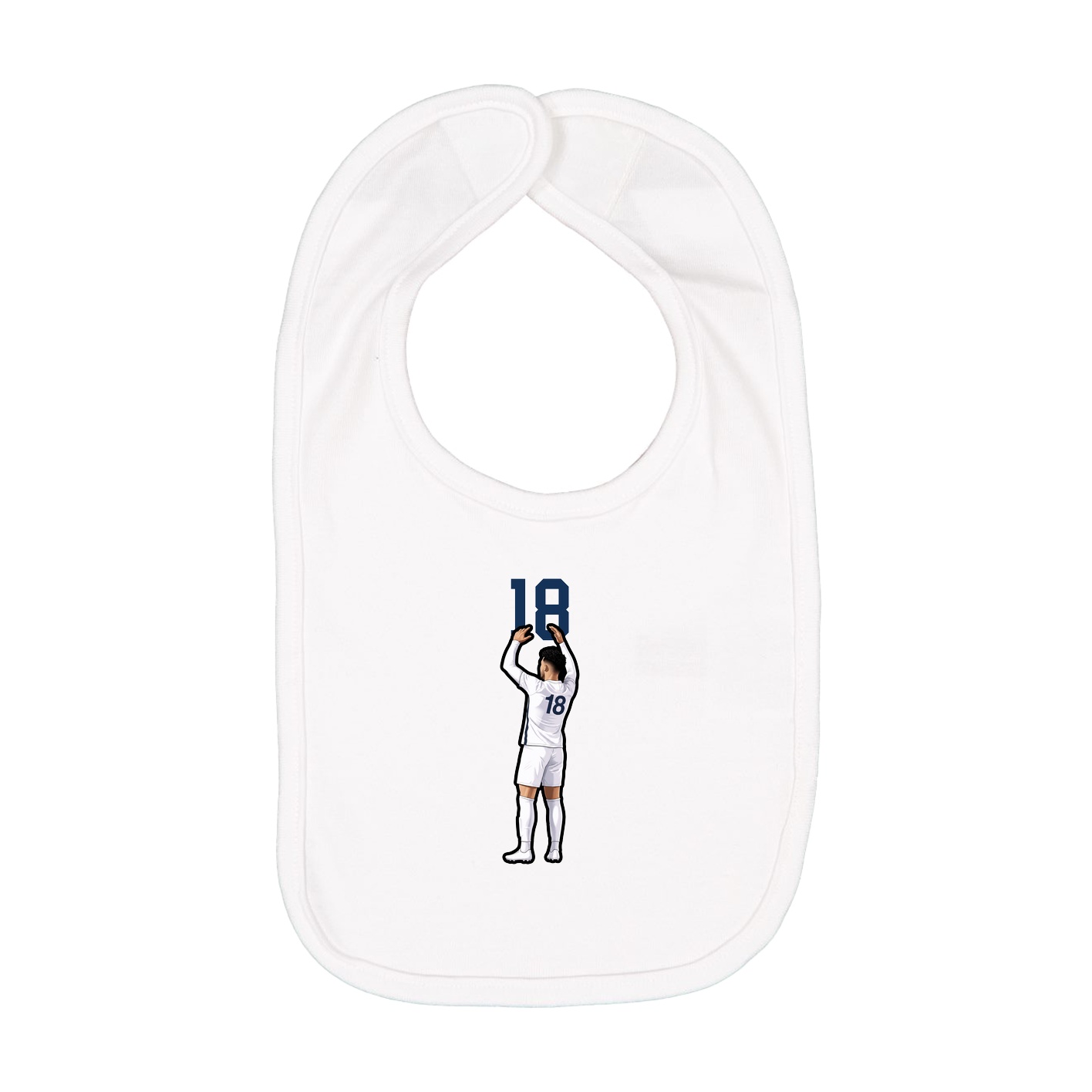 Infant Bib — Number Top in White