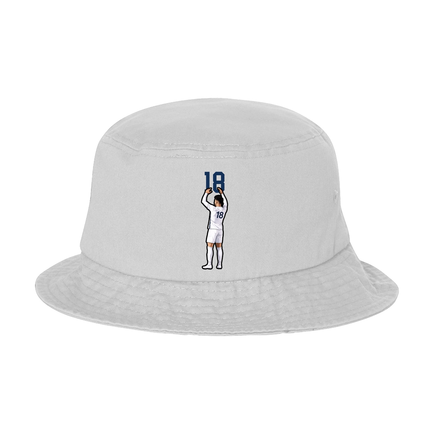 Bucket Cap — Number Top in White