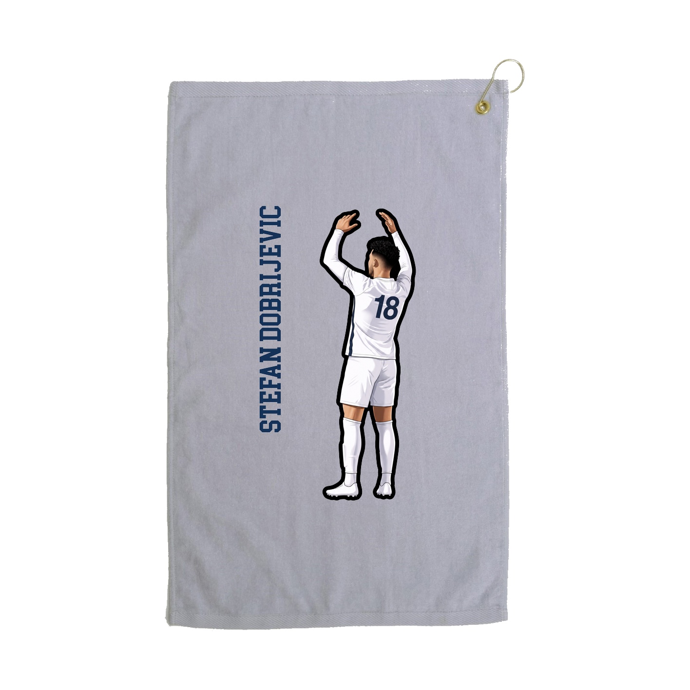 Golf Towel — Name Vertical in Grey