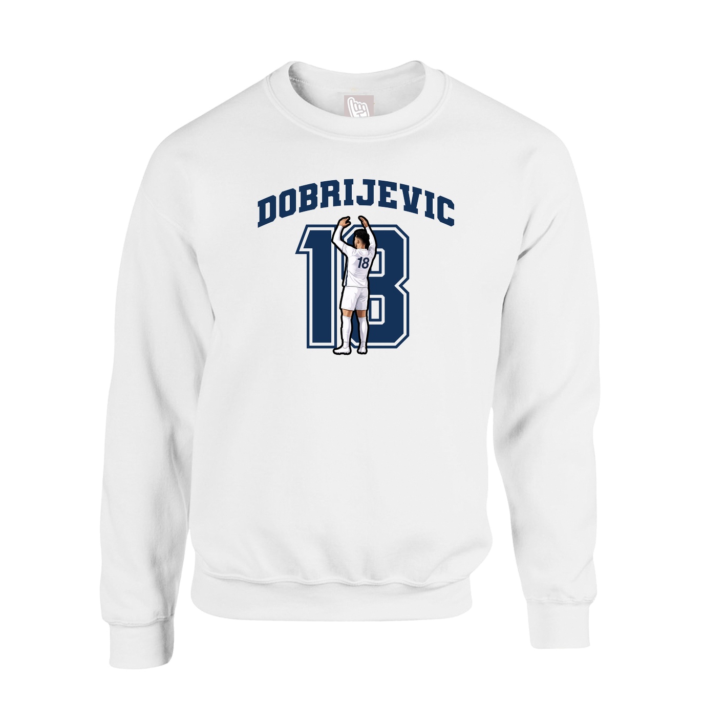 Fleece Crew — Number in White