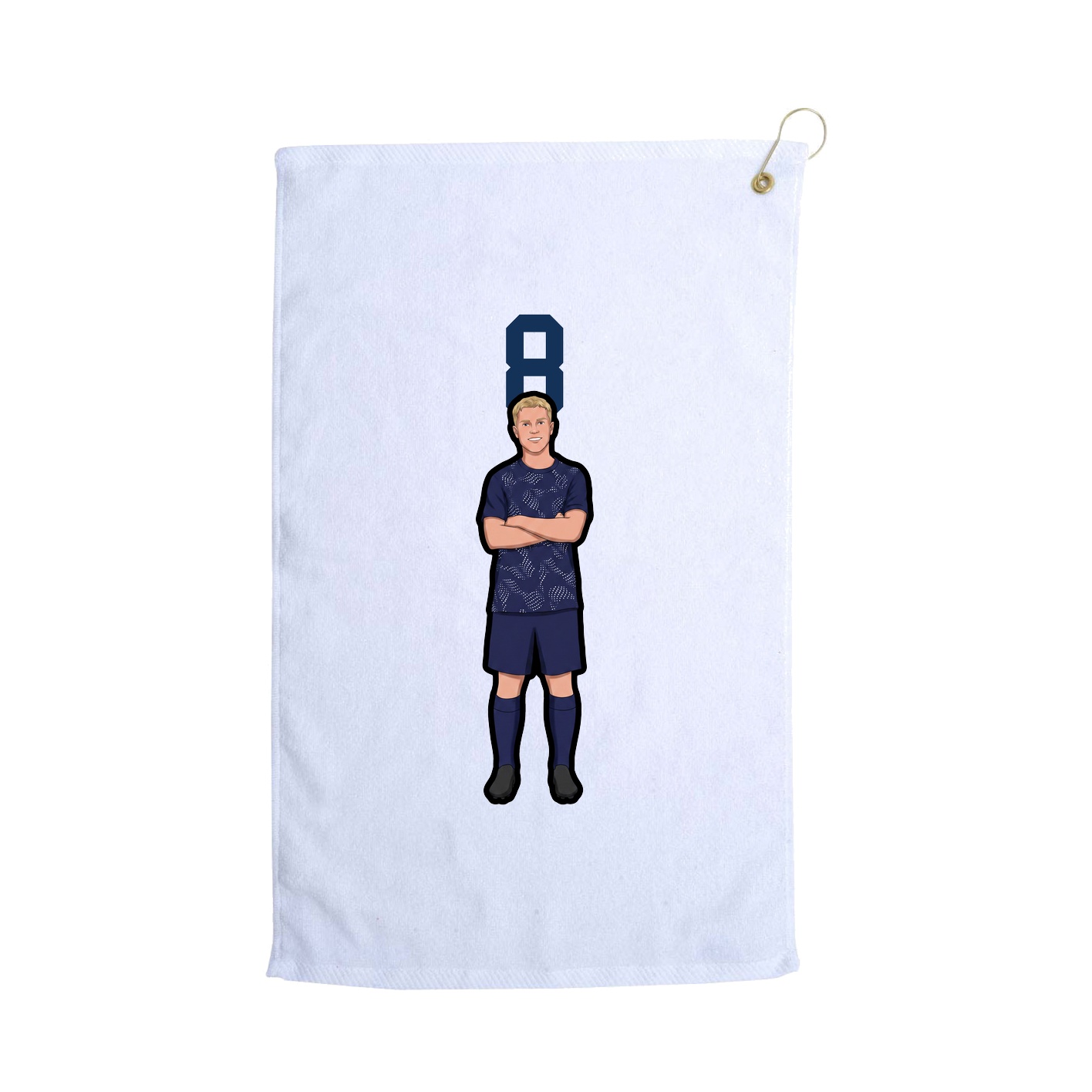 Golf Towel — Number Top in White