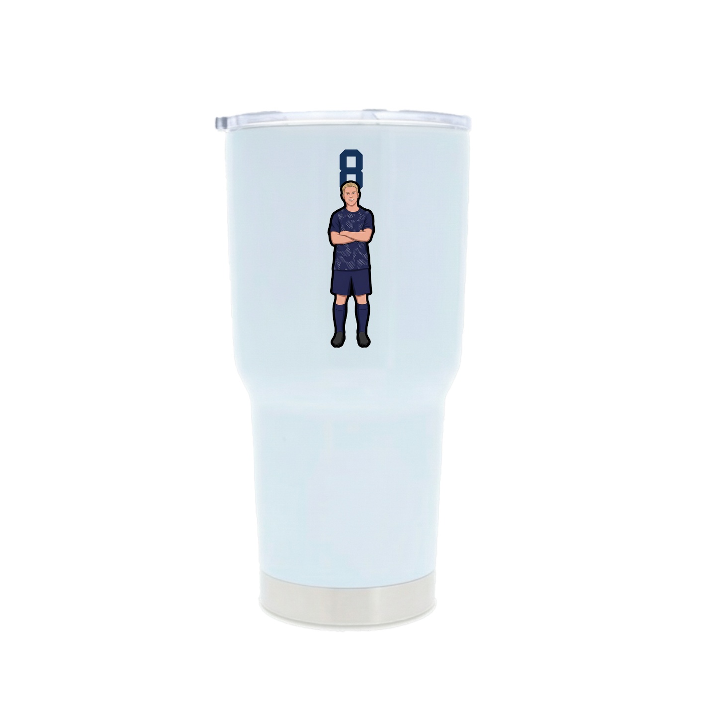 30oz Stainless Steel Tumbler — Number Top in White