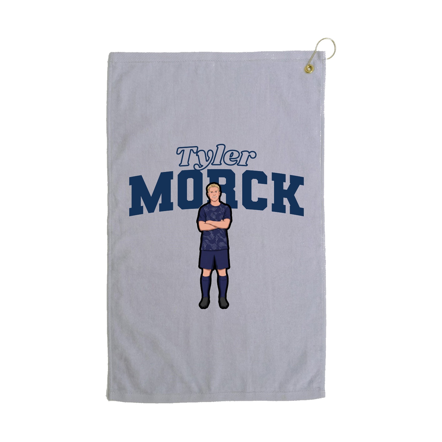 Golf Towel — Name Arch in Grey