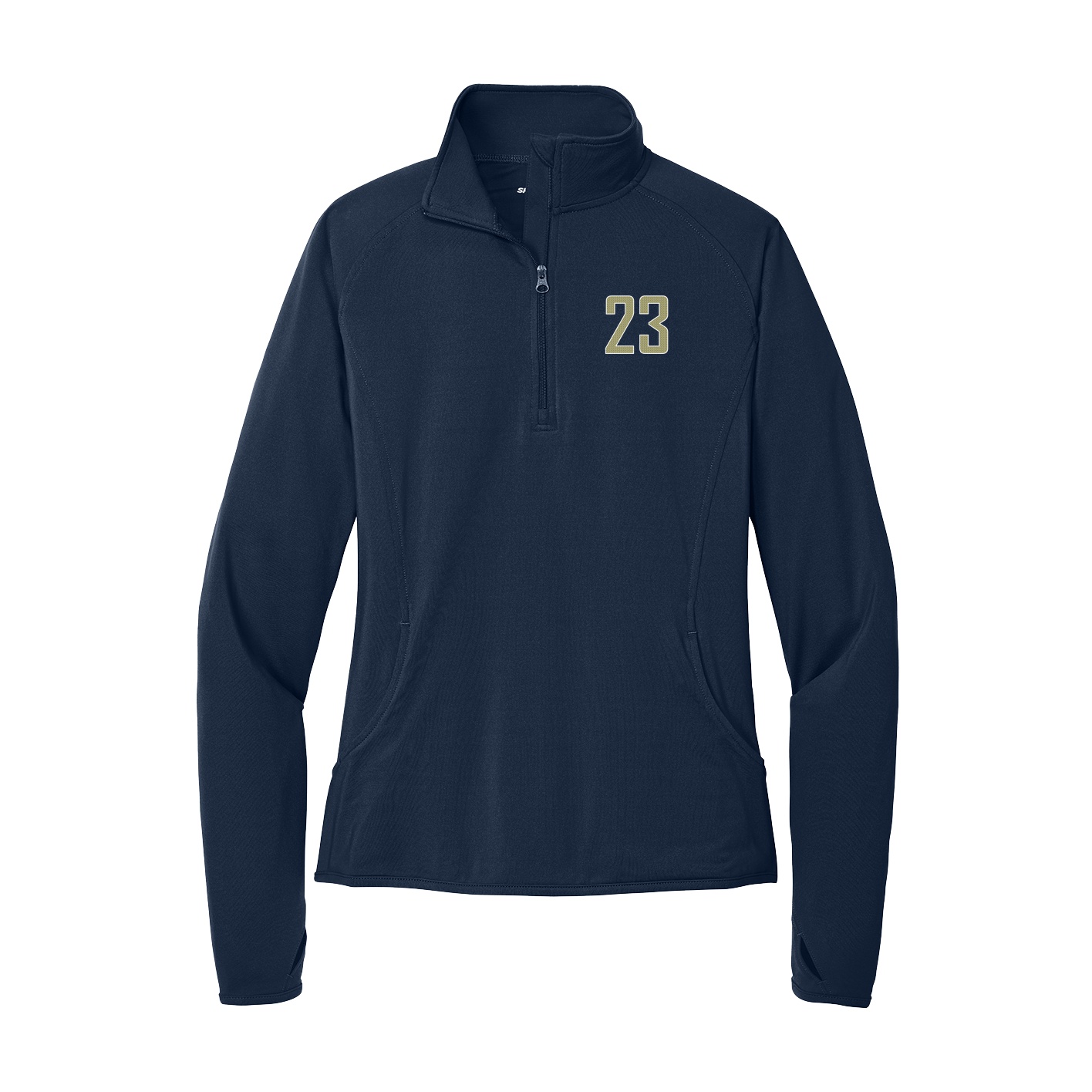 Women's Q-Zip Pullover — Front Shirsy in Navy