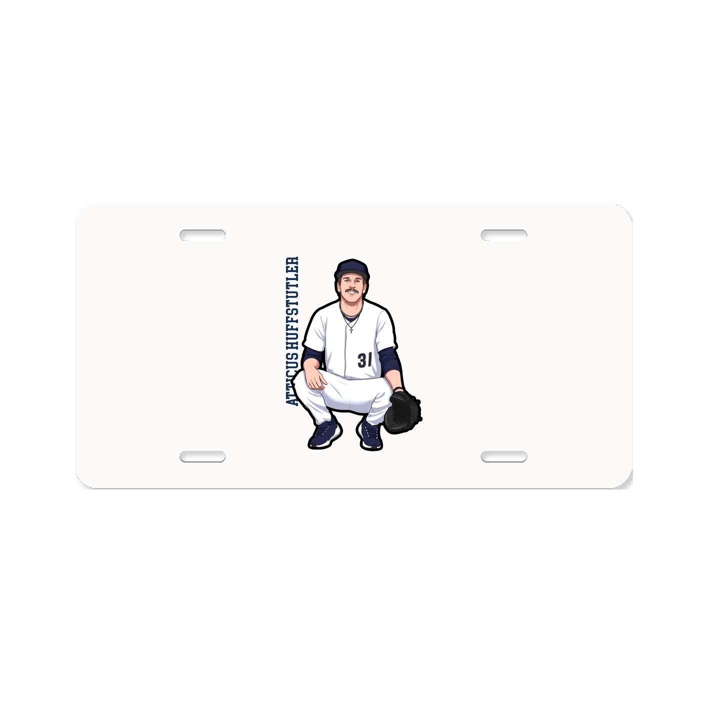 License Plate — Name Vertical in Classic