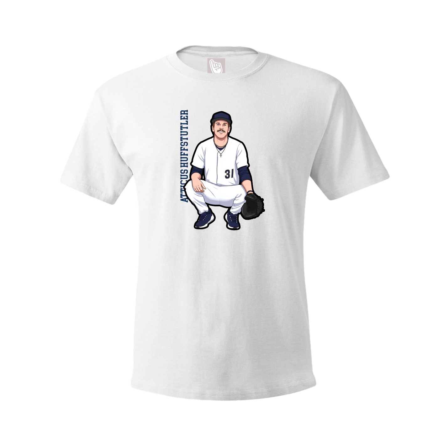 Tee — Name Vertical in White