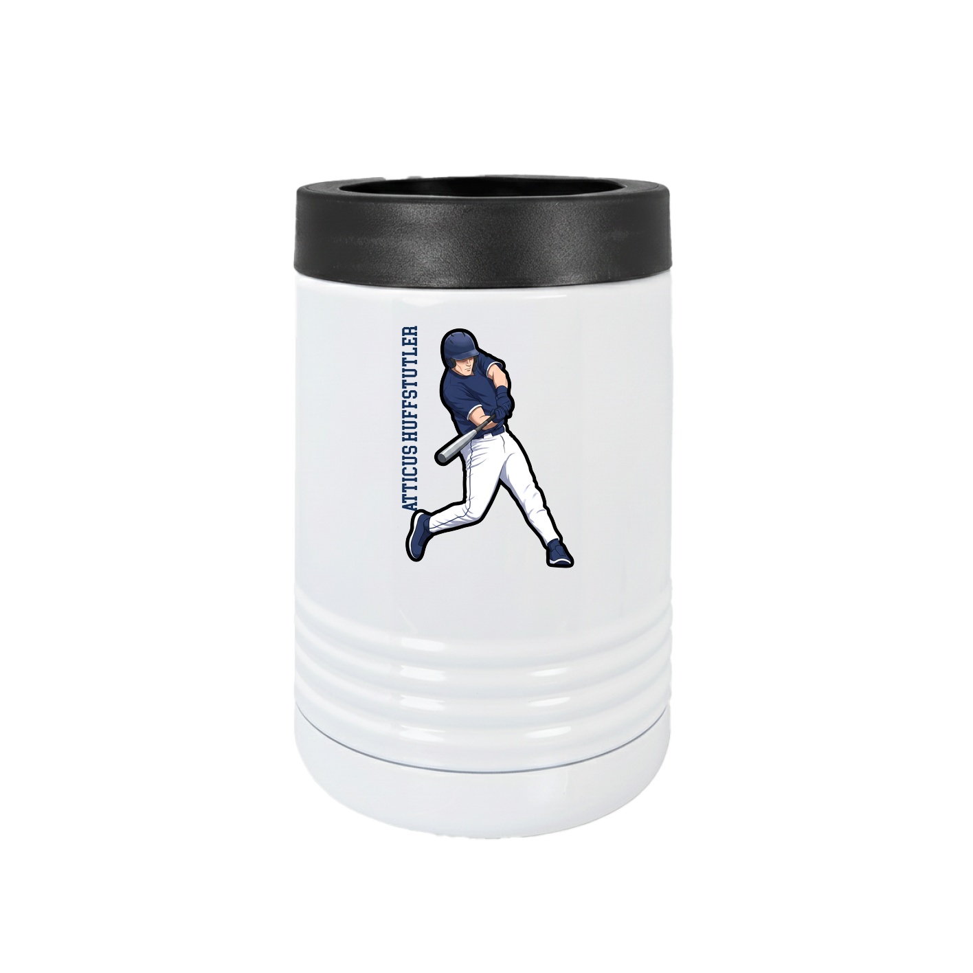 Beverage Holder — Name Vertical in White