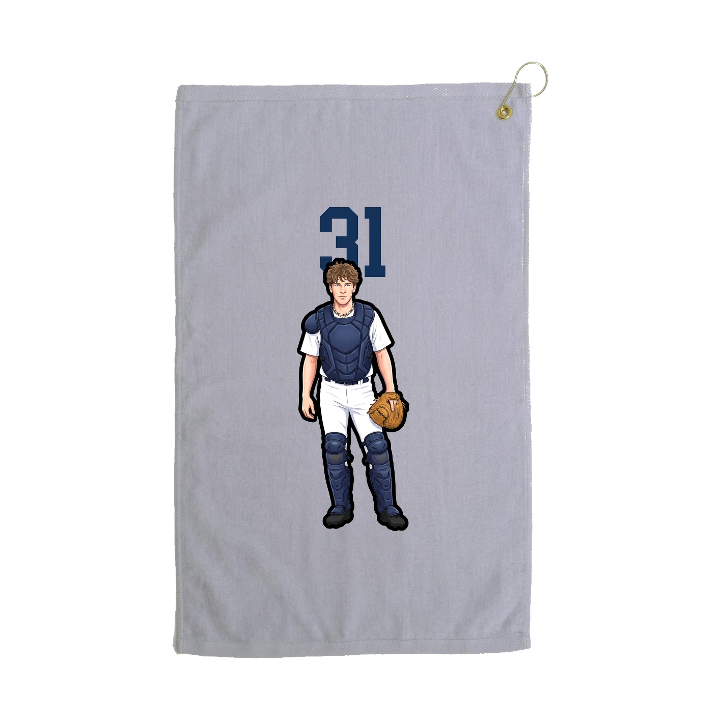 Golf Towel — Number Top in Grey