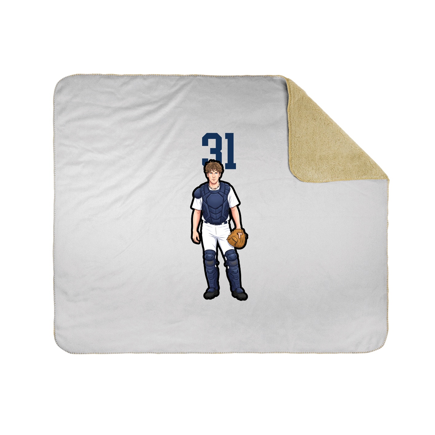 Throw Blanket — Number Top in White