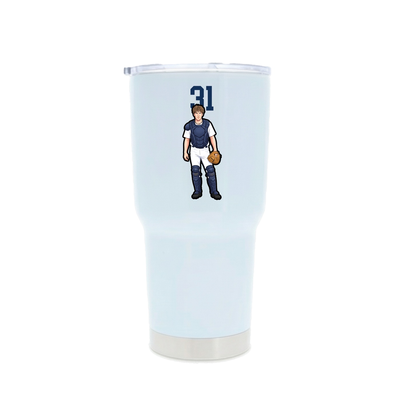 30oz Stainless Steel Tumbler — Number Top in White