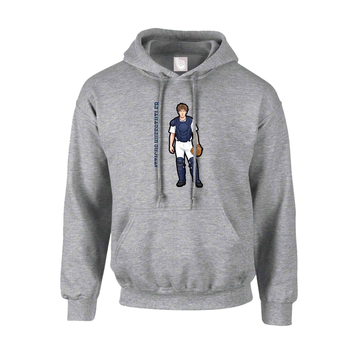 Youth Hoodie — Name Vertical in Grey