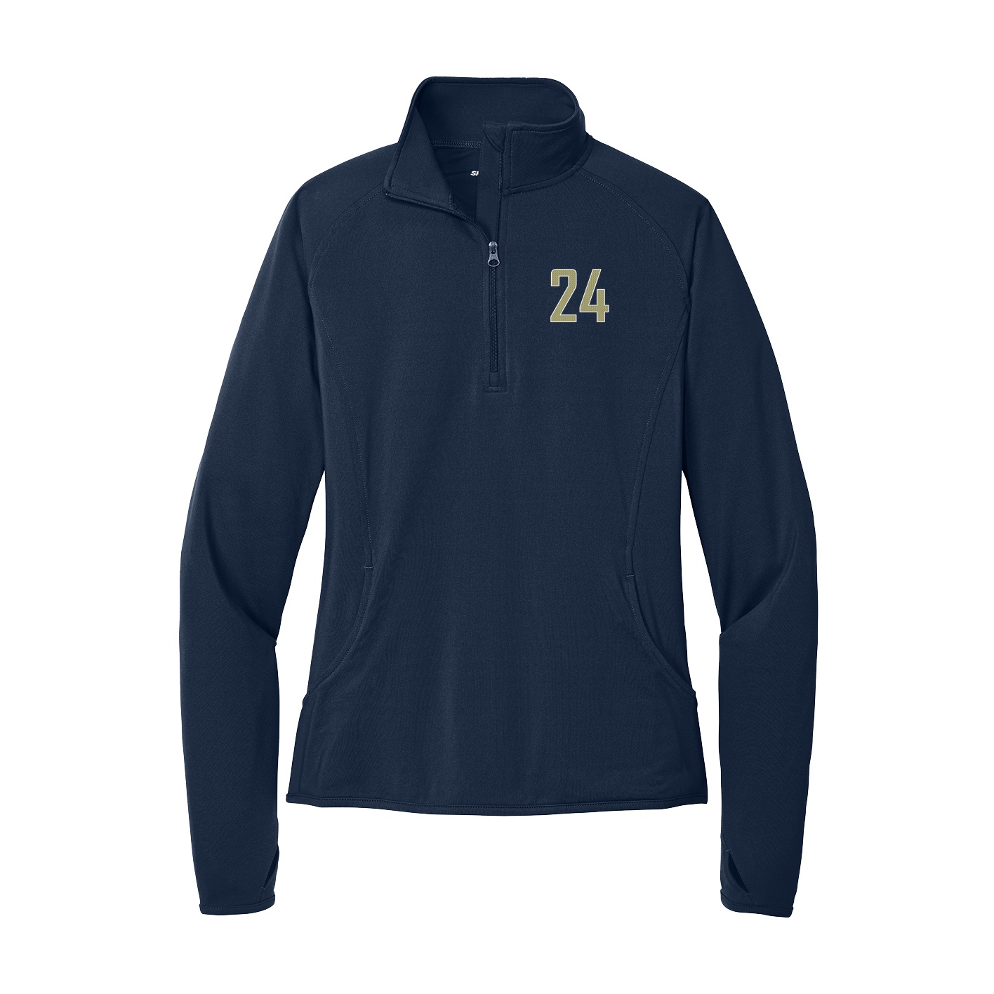 Women's Q-Zip Pullover — Front Shirsy in Navy