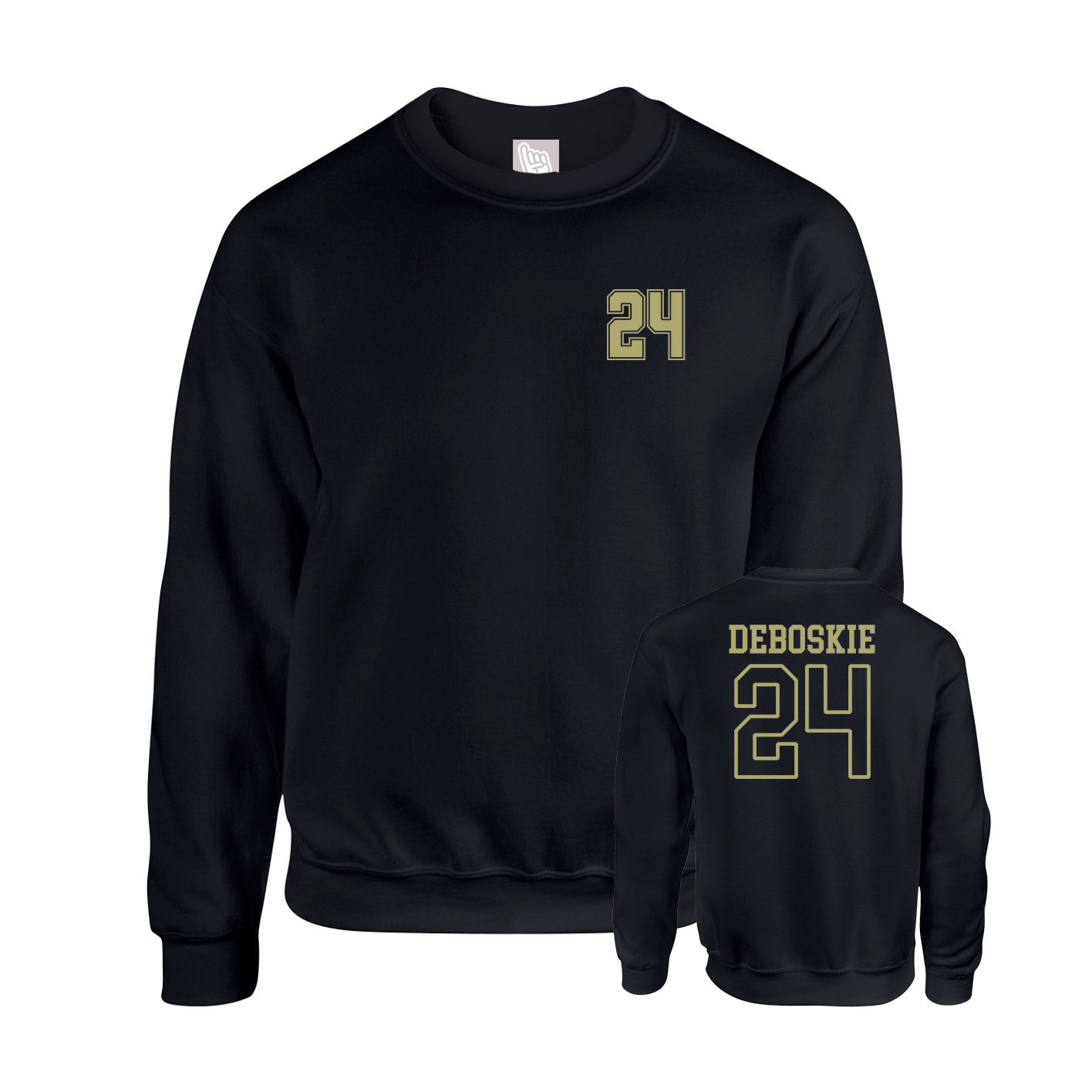 Fleece Crew — Chest Back in Black