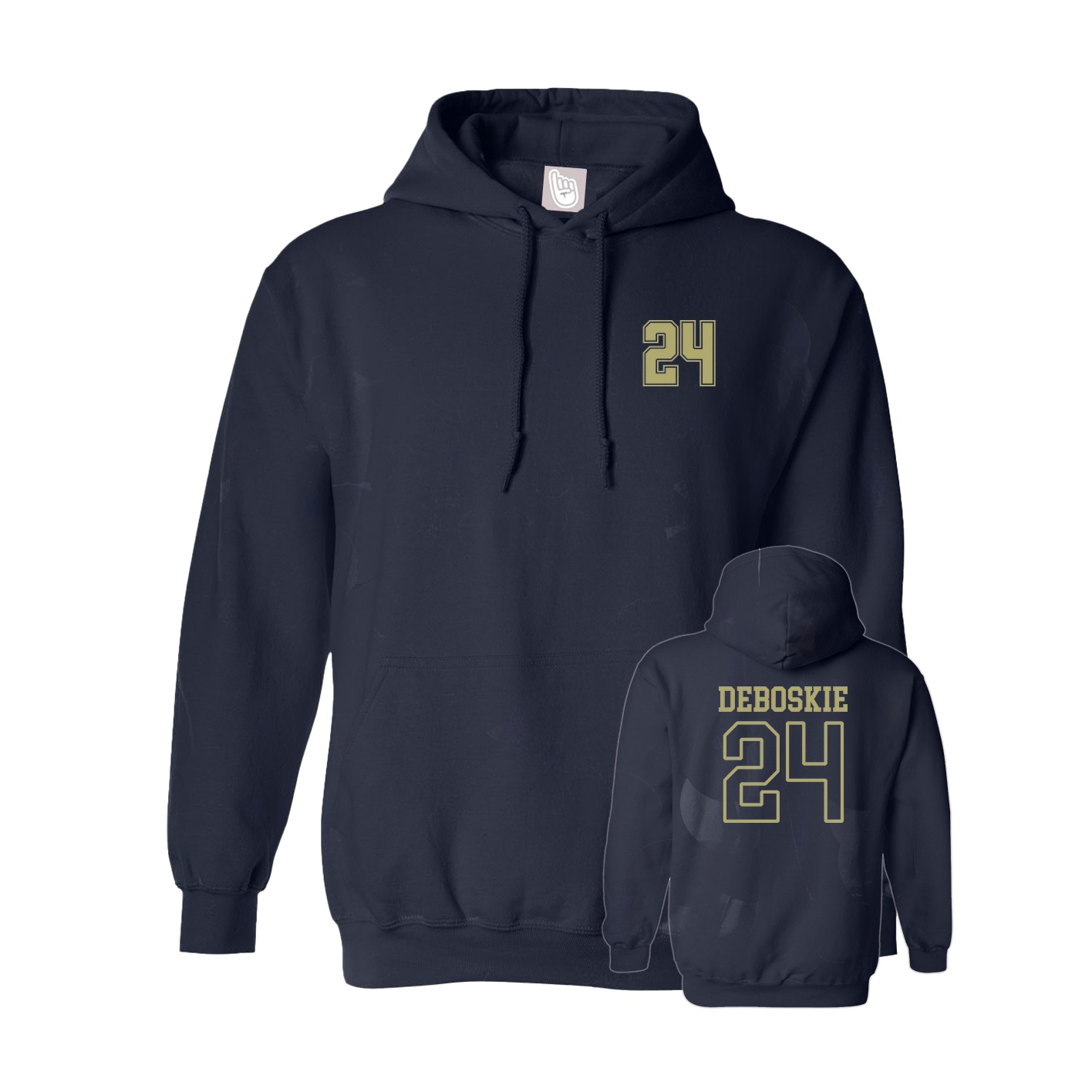 Youth Hoodie — Chest Back in Navy
