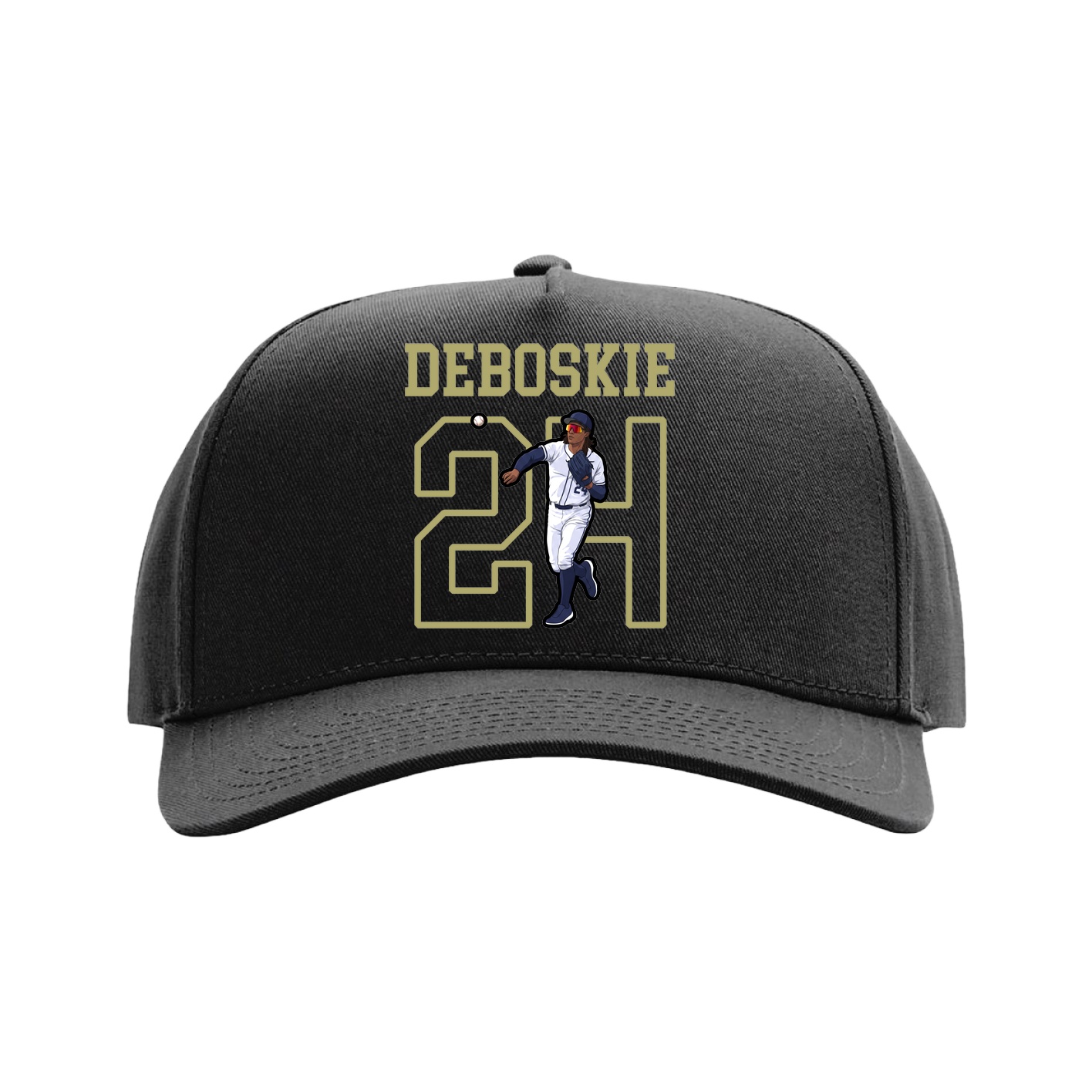 Full Fabric Five-Panel Champ Cap — Shirsey in Black