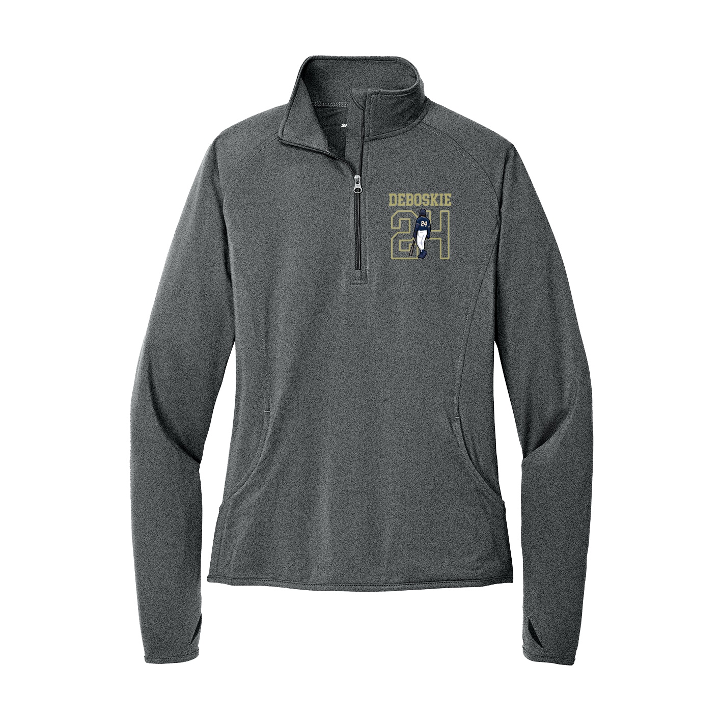 Women's Q-Zip Pullover — Shirsey in Grey