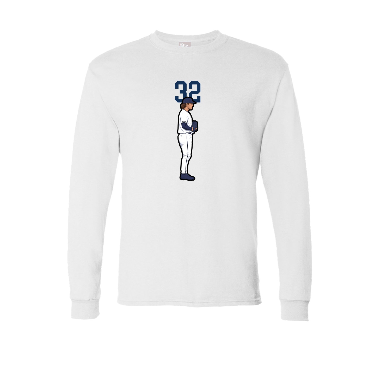 Long Sleeve Tee — Number Top in White