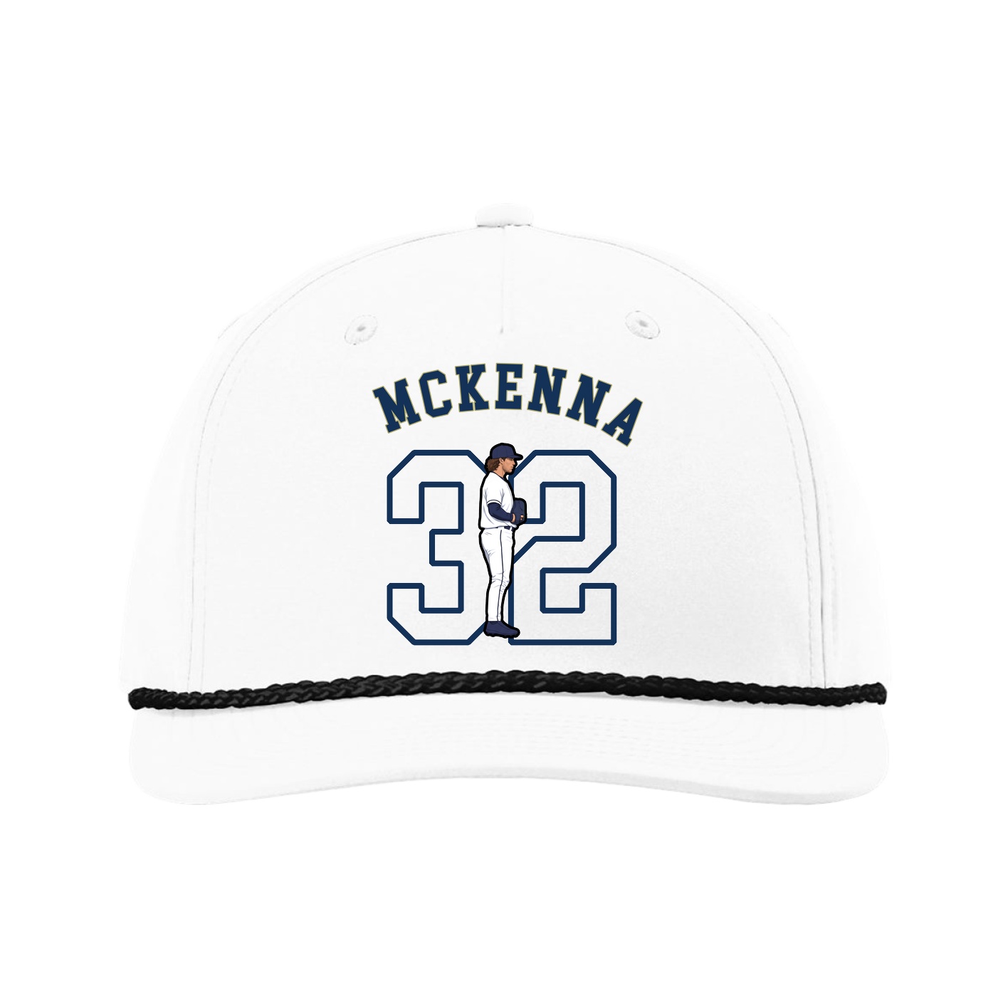 Five-Panel Classic Rope Cap — Shirsey Arch in White