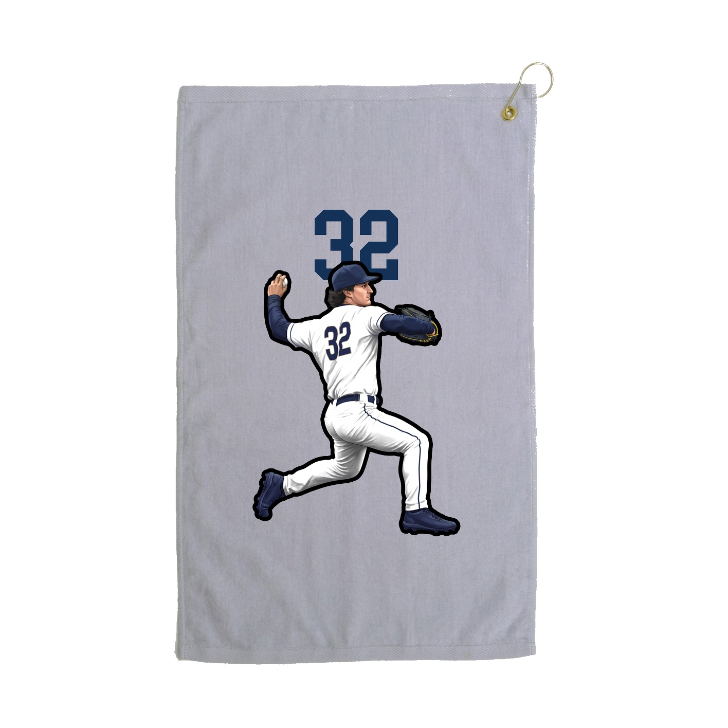 Golf Towel — Number Top in Grey