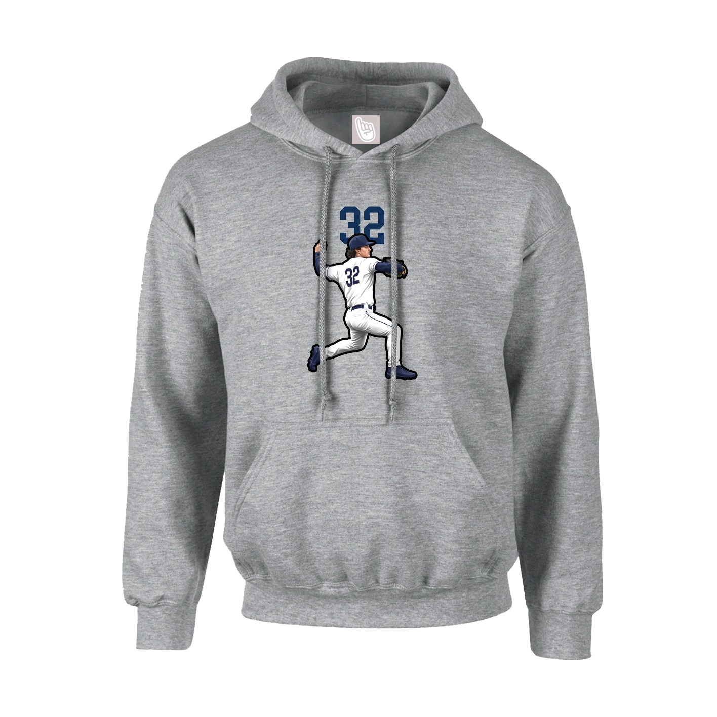 Hoodie — Number Top in Grey