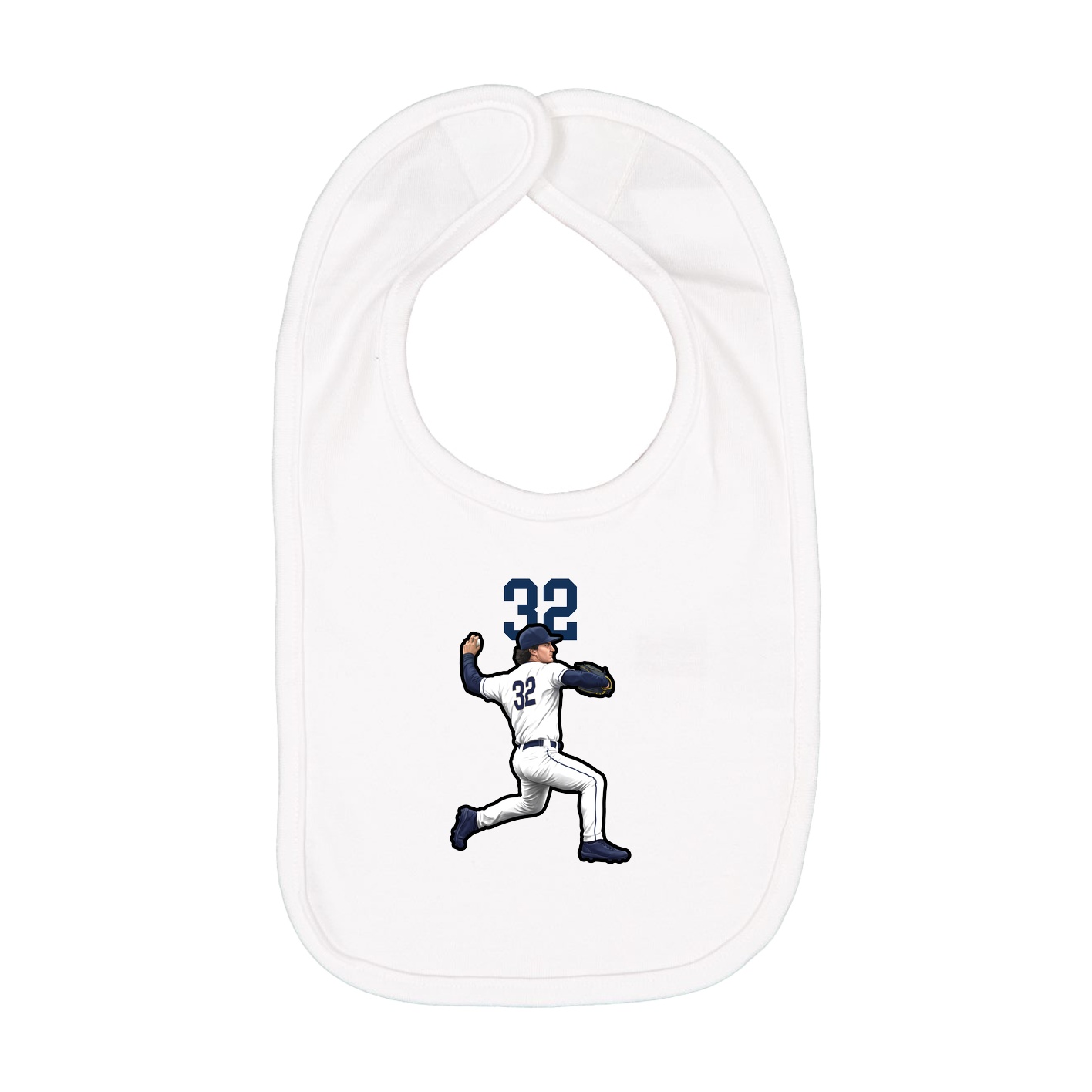 Infant Bib — Number Top in White