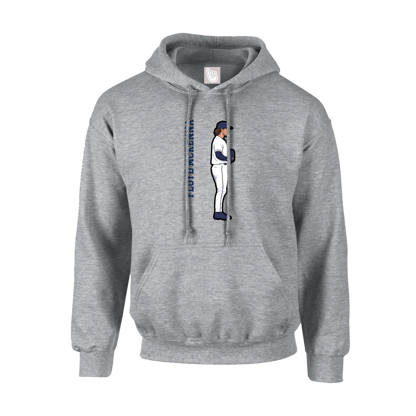 Hoodie — Name Vertical in Grey