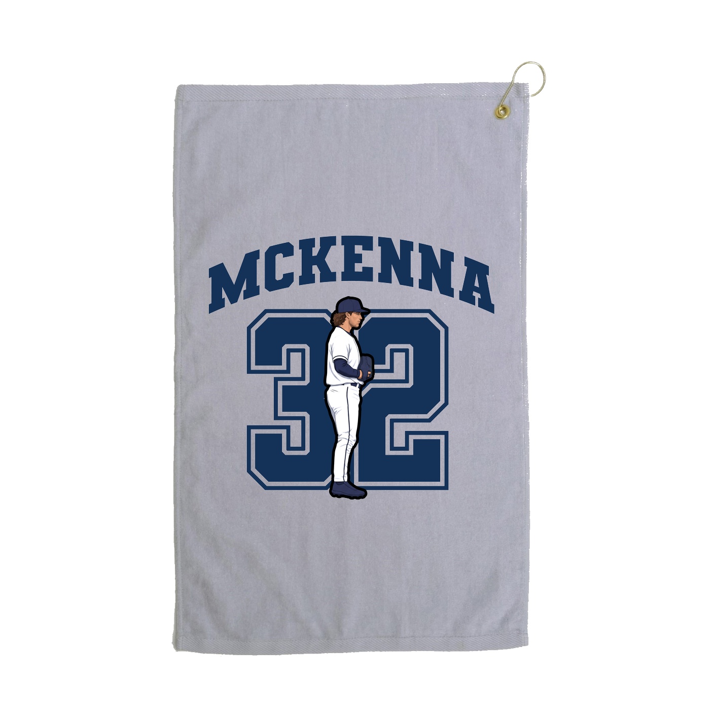 Golf Towel — Number in Grey