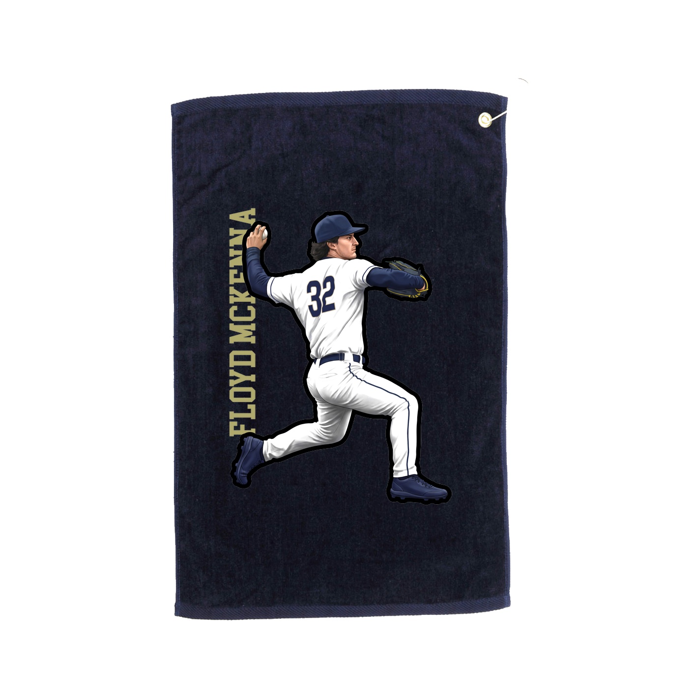 Golf Towel — Name Vertical in Navy