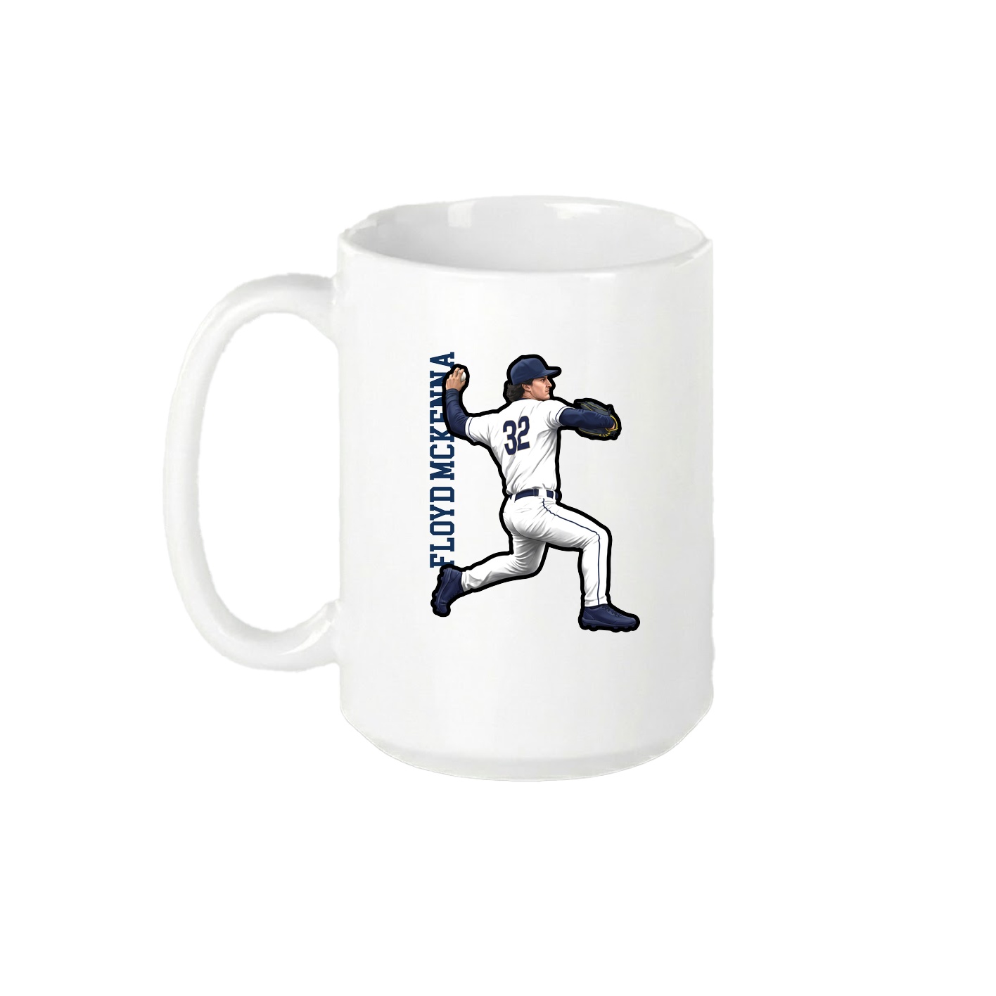 15oz Coffee Mug — Name Vertical in White